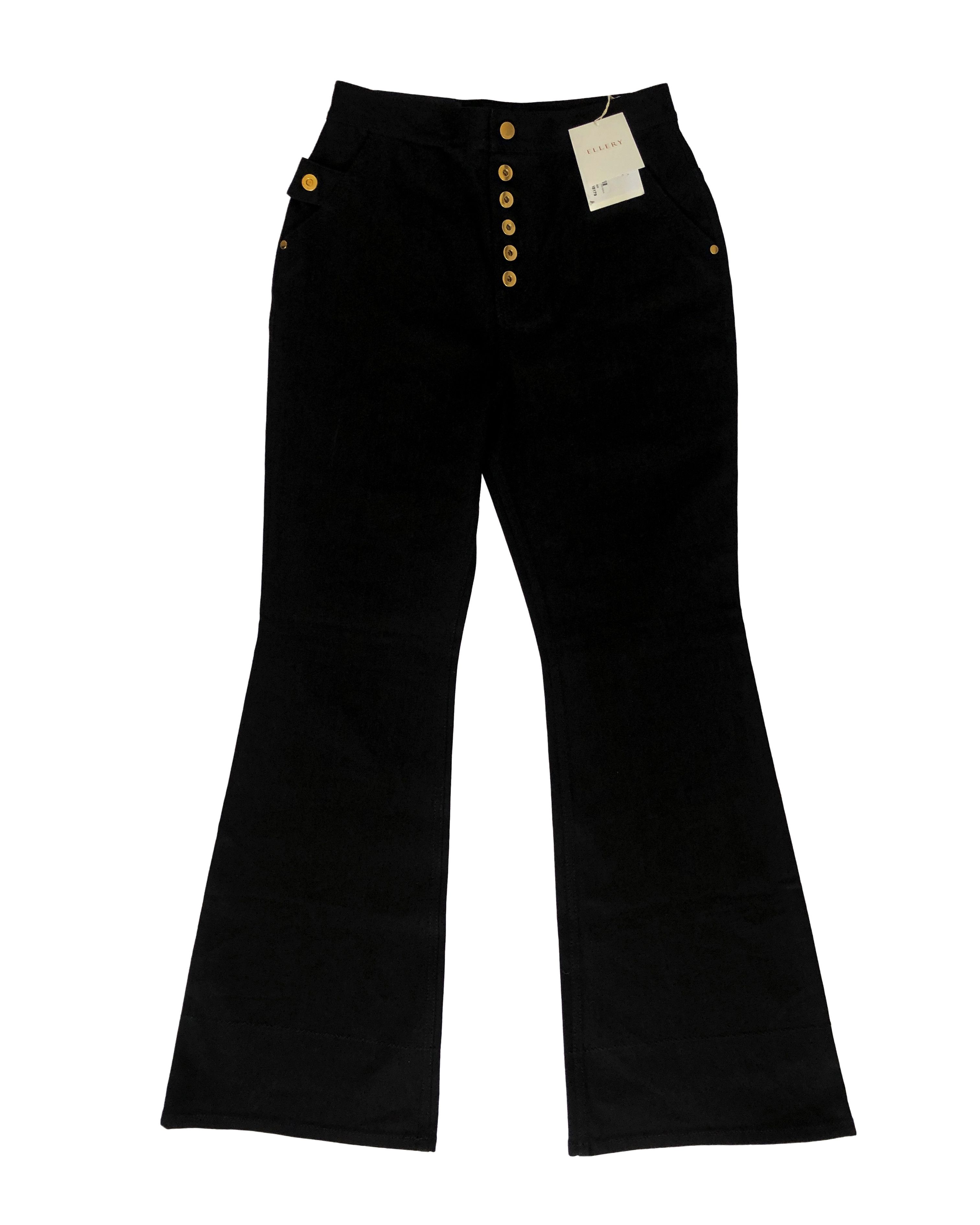 image of Ellery Black Wide Legs Denim Pants, Women's (Size 28)