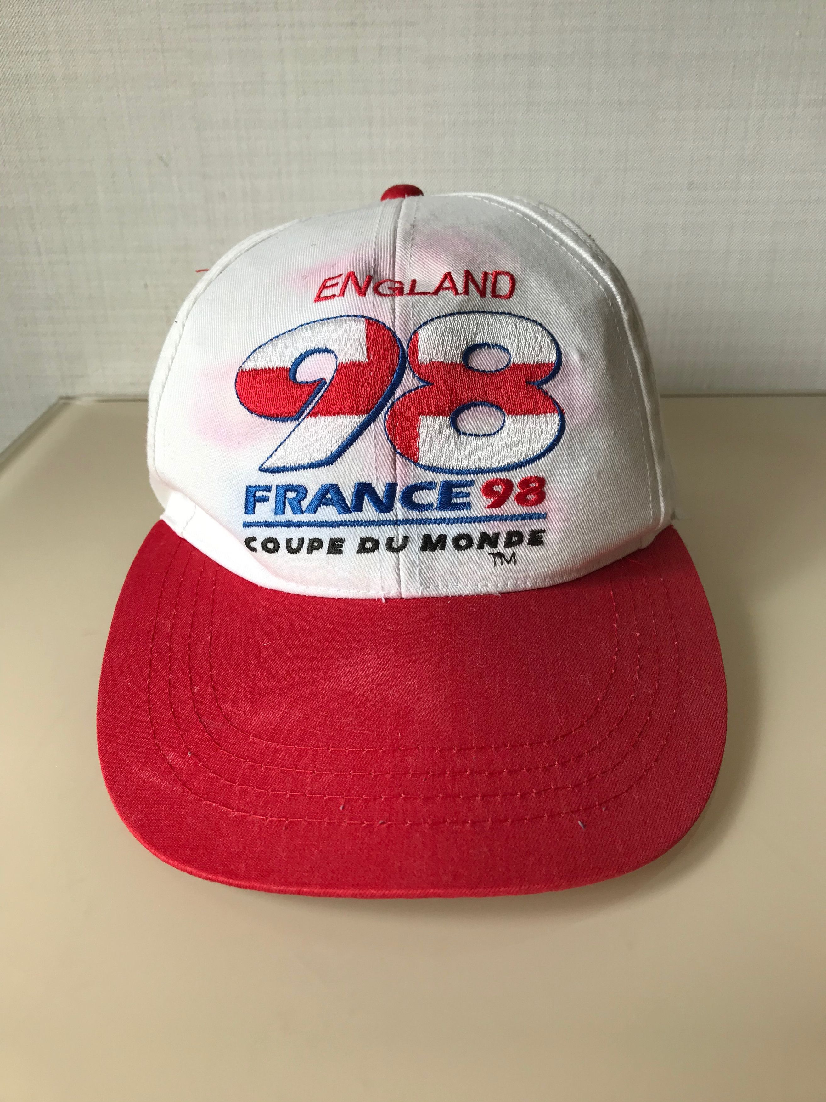 Vintage 1994 France FIFA World Cup 1998 Cap England Team Vintage Size ONE SIZE - 1 Thumbnail