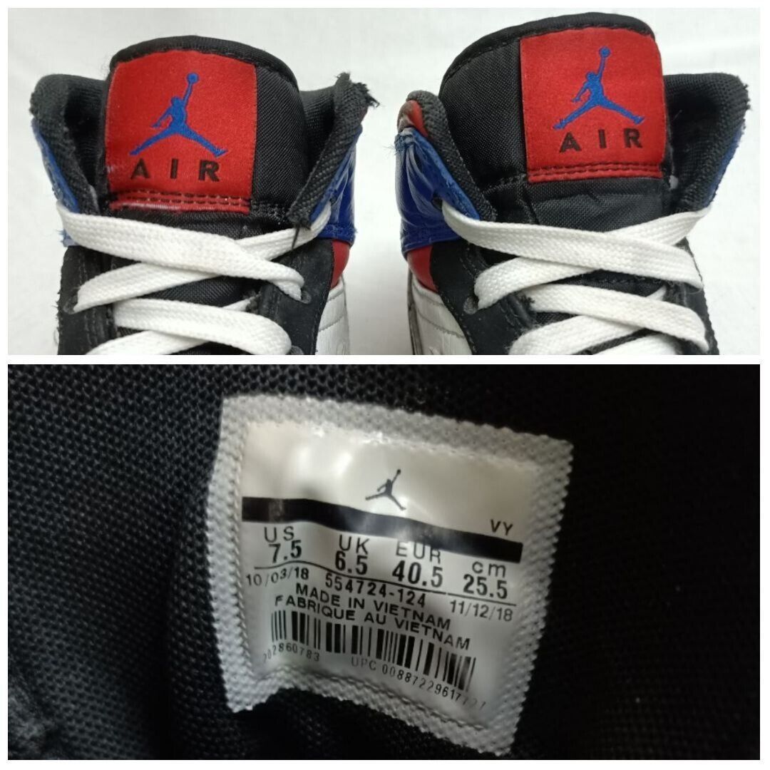 Jordan Brand × Nike Nike Air Jordan 1 Mid Top 3 / 554724-124 / 7.5 US Size US 7.5 / EU 40-41 - 9 Thumbnail