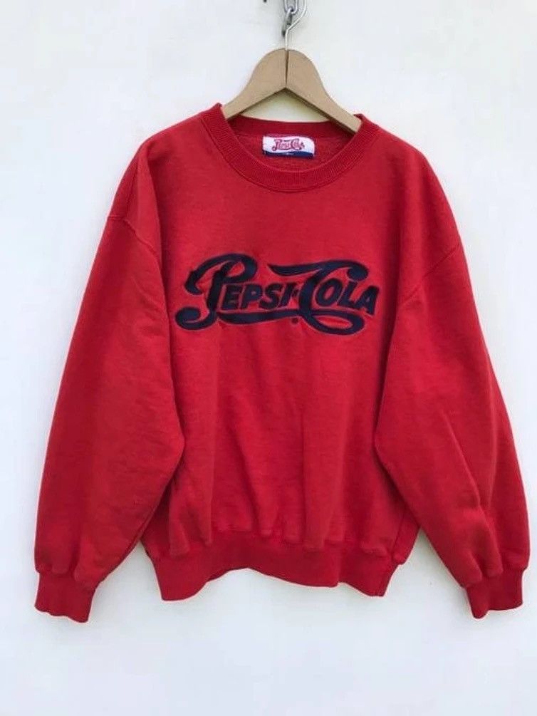 image of Coca Cola x Pepsi Cola Spellout Sweatshirt in Red, Men's (Size Medium)