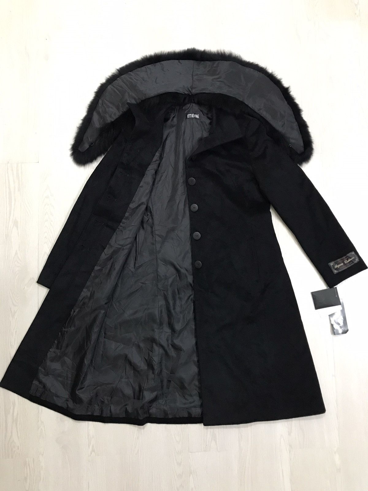 Etienne Aigner × Japanese Brand Etienne Angora Cashmere Trench Coat Real Fox Fur Size M / US 6-8 / IT 42-44 - 2 Thumbnail