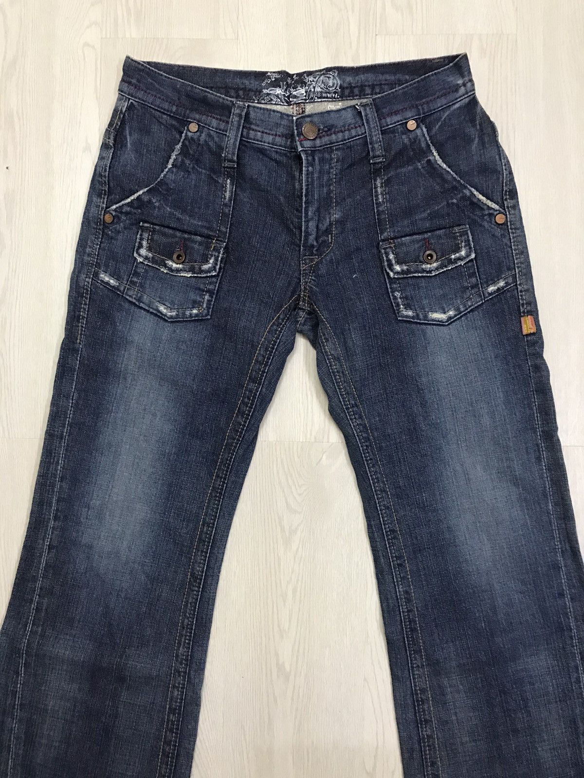 Japanese Brand × Vintage Vintage Brappers Japan Denim Bush Pants Flared Jeans Size 30" / US 8 / IT 44 - 4 Thumbnail