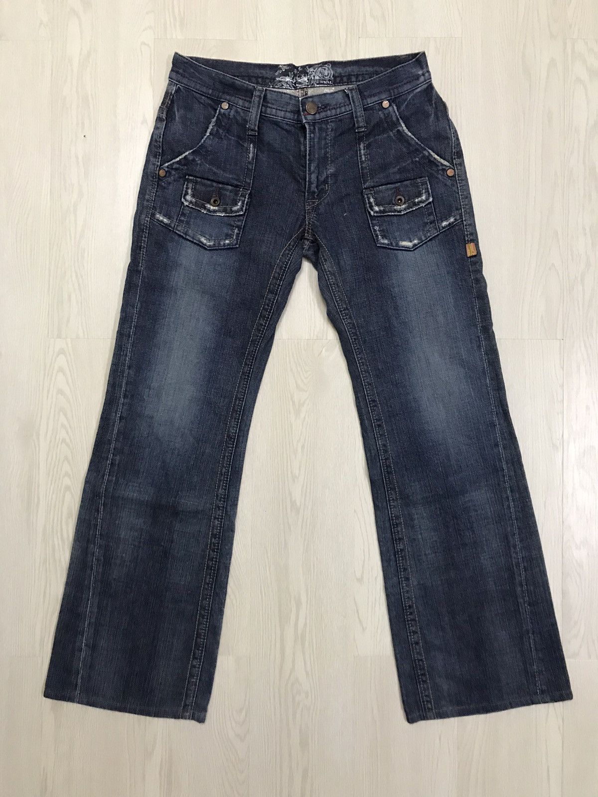 Japanese Brand × Vintage Vintage Brappers Japan Denim Bush Pants Flared Jeans Size 30" / US 8 / IT 44 - 1 Thumbnail
