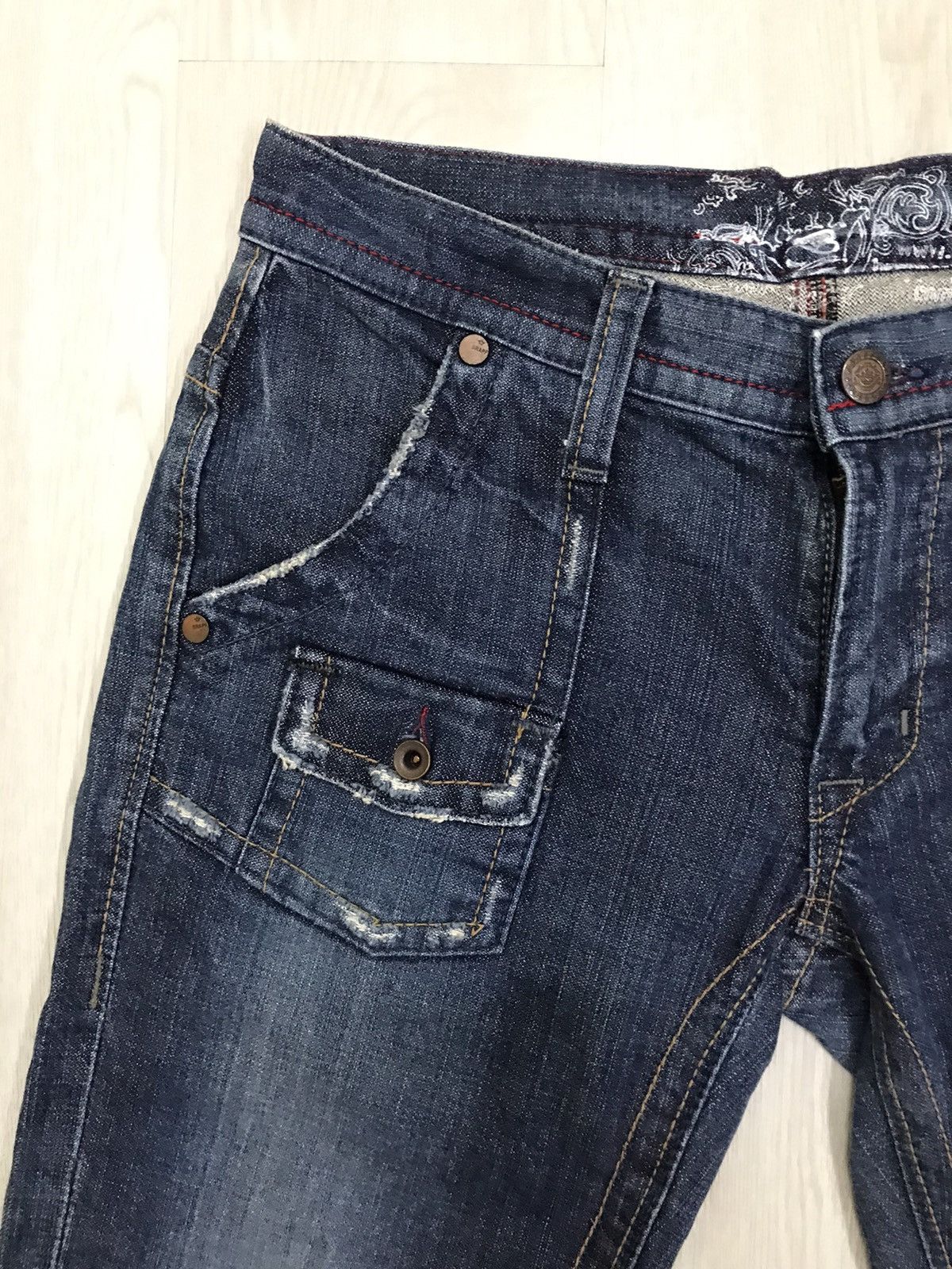 Japanese Brand × Vintage Vintage Brappers Japan Denim Bush Pants Flared Jeans Size 30" / US 8 / IT 44 - 6 Thumbnail