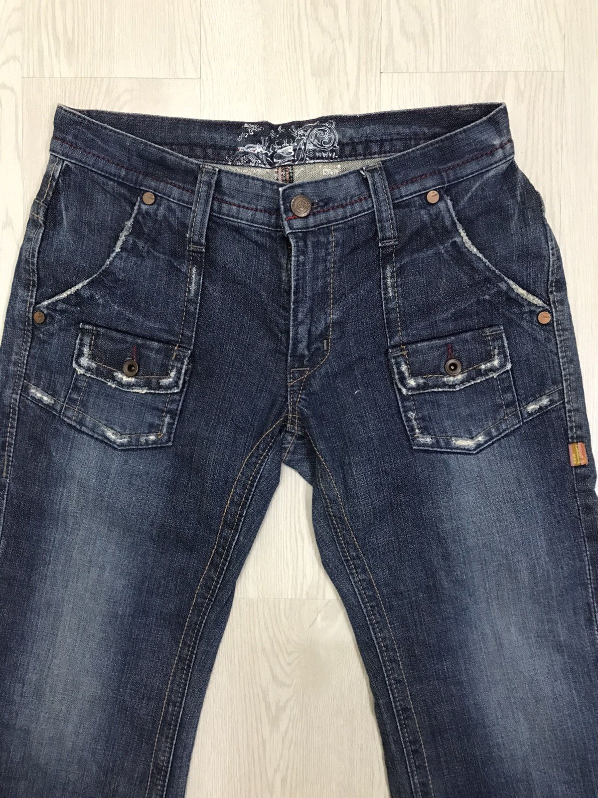 Japanese Brand × Vintage Vintage Brappers Japan Denim Bush Pants Flared Jeans Size 30" / US 8 / IT 44 - 3 Thumbnail