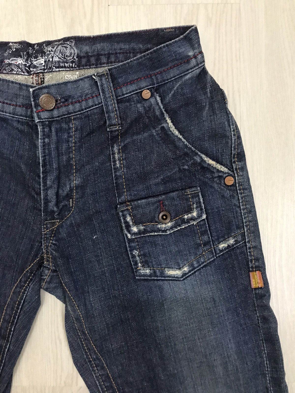 Japanese Brand × Vintage Vintage Brappers Japan Denim Bush Pants Flared Jeans Size 30" / US 8 / IT 44 - 7 Thumbnail