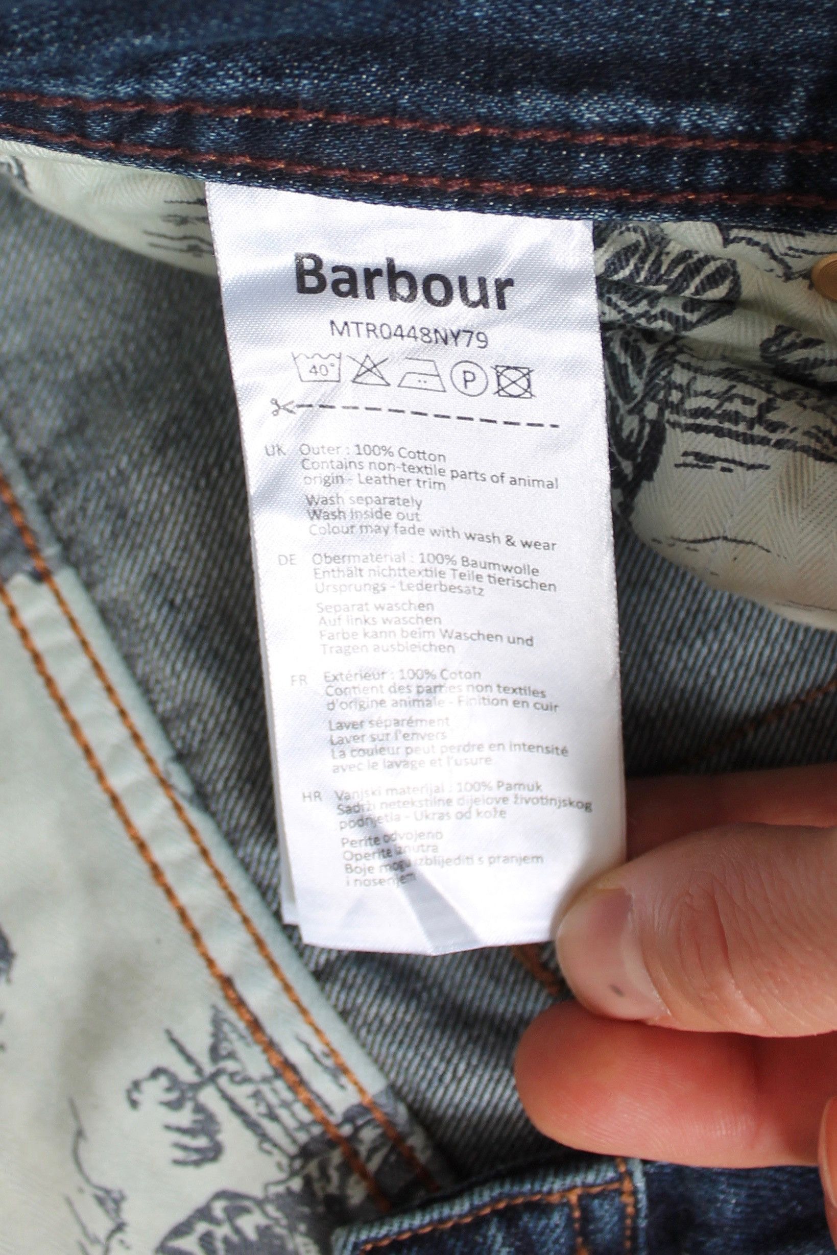 Barbour BARBOUR International W37-38 Long Denim Jeans Pants Size US 37 - 9 Thumbnail