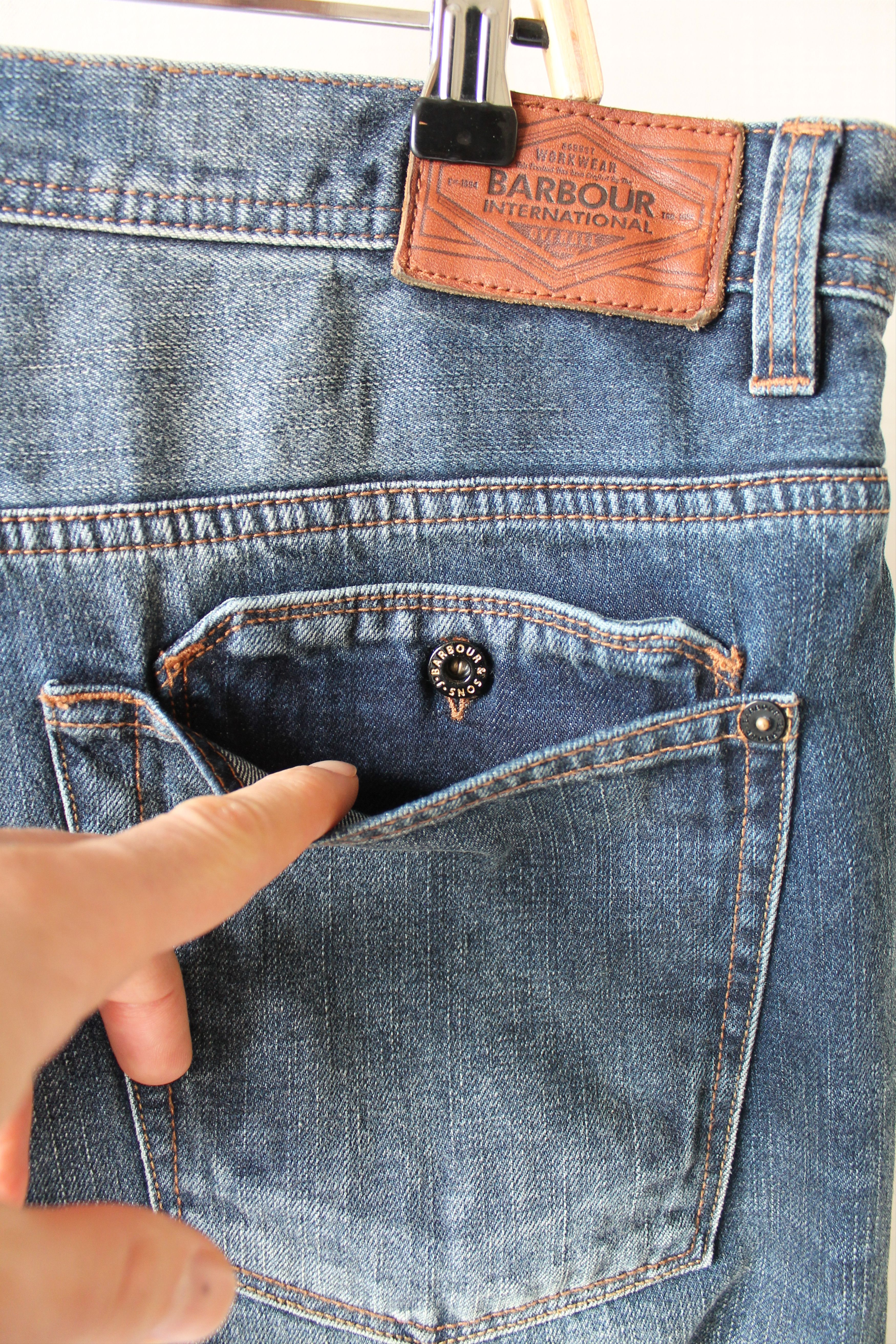 Barbour BARBOUR International W37-38 Long Denim Jeans Pants Size US 37 - 5 Thumbnail