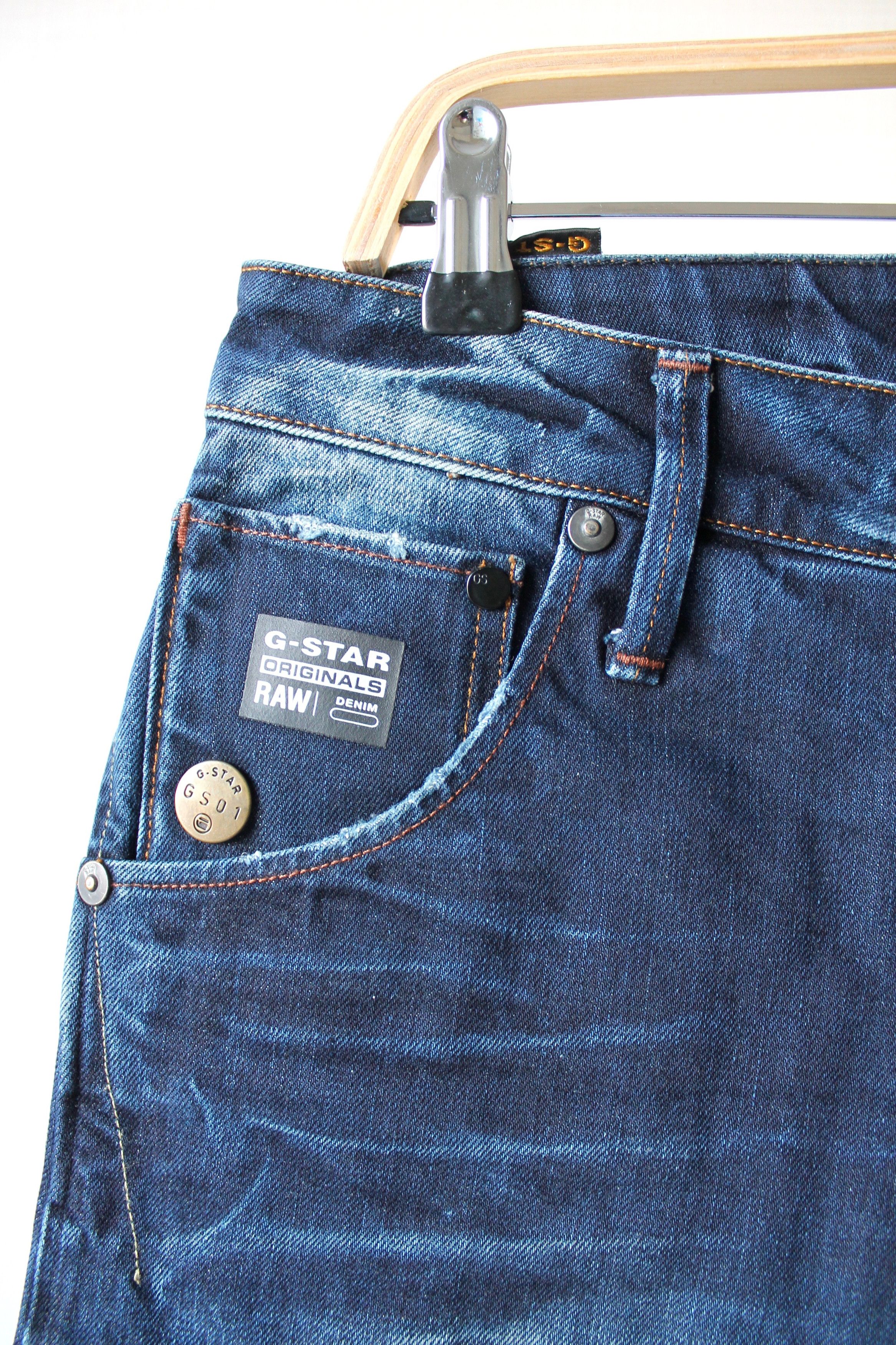 G-Star G- star Raw Arc 3D Slim Faded blue Denim Pants Size US 33 - 4 Thumbnail