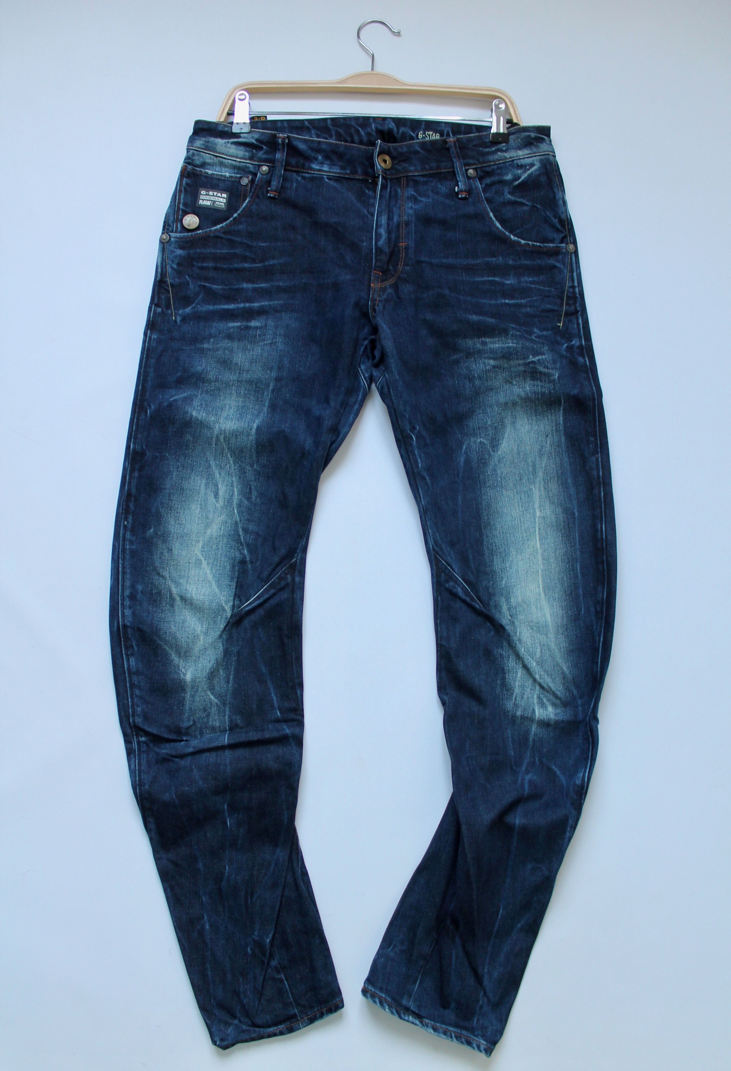 G-Star G- star Raw Arc 3D Slim Faded blue Denim Pants Size US 33 - 6 Thumbnail