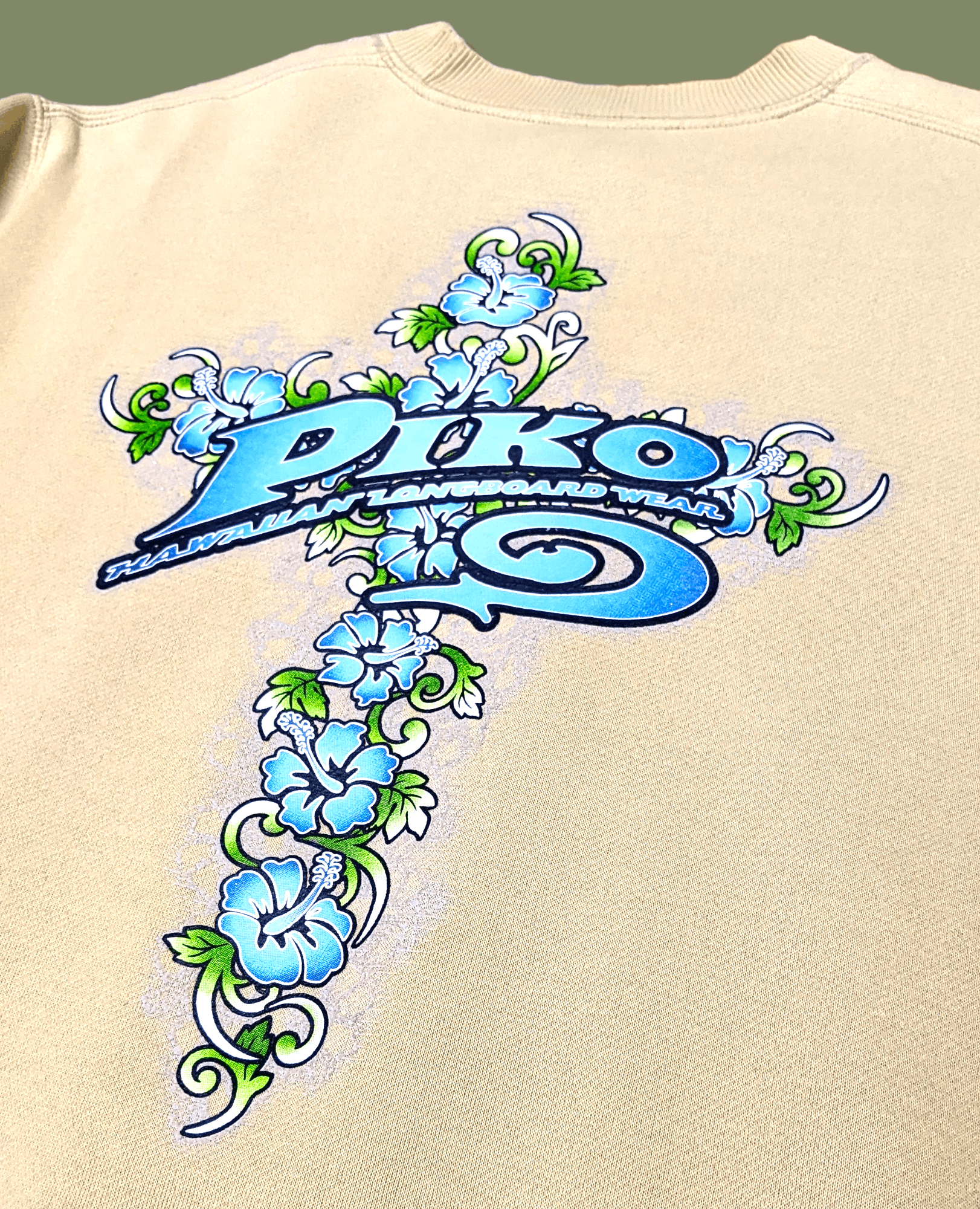 Billabong × Vintage Vintage 90s Piko Hawaii Surfboard Light Brown Sweatshirt Size US M / EU 48-50 / 2 - 7 Thumbnail