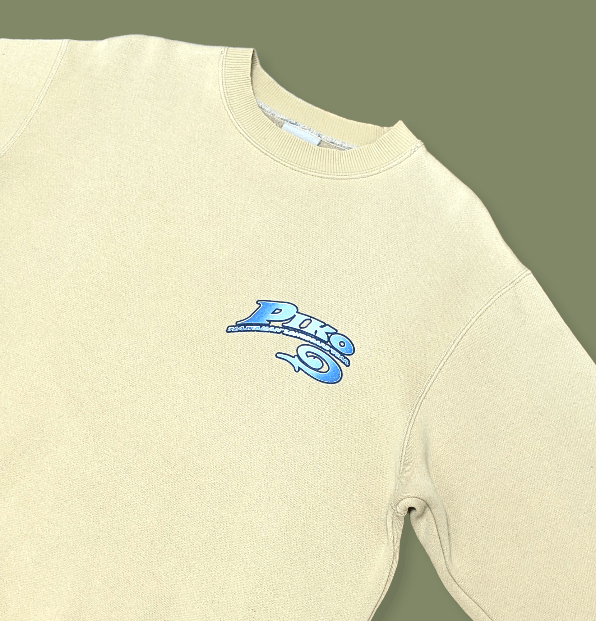 Billabong × Vintage Vintage 90s Piko Hawaii Surfboard Light Brown Sweatshirt Size US M / EU 48-50 / 2 - 6 Thumbnail