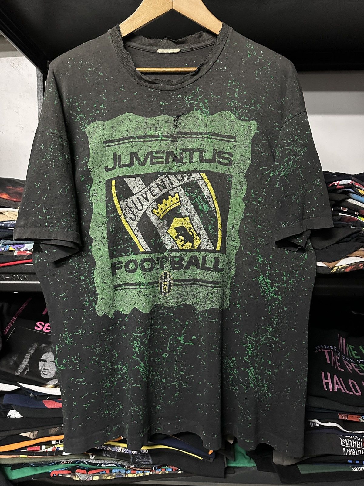 Vintage 90s Aop Juventus Football Club Distressed Tee