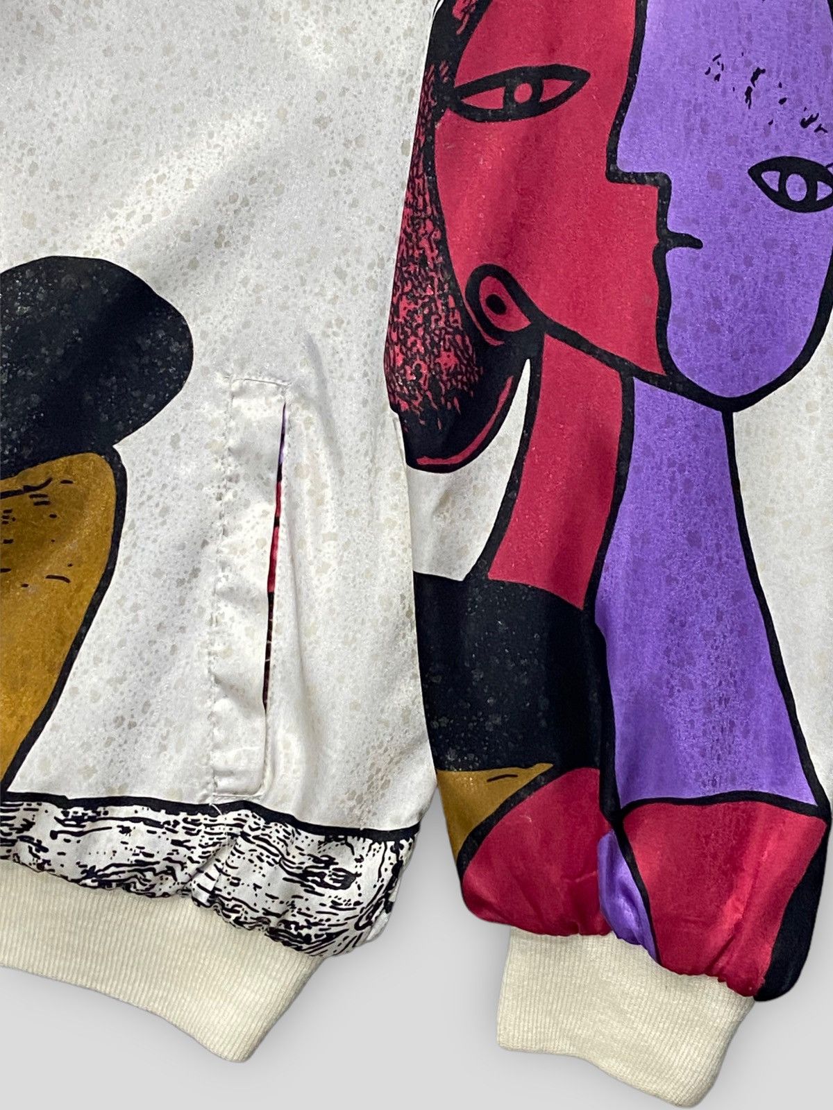 Vintage Vintage 90s Picasso Silk Bomber Blouson Jacket Size US L / EU 52-54 / 3 - 6 Thumbnail