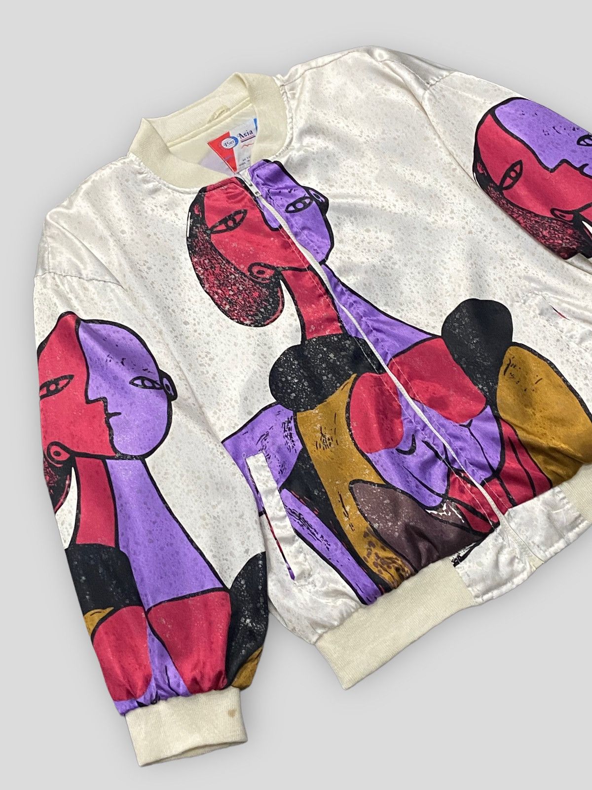 Vintage Vintage 90s Picasso Silk Bomber Blouson Jacket Size US L / EU 52-54 / 3 - 4 Thumbnail