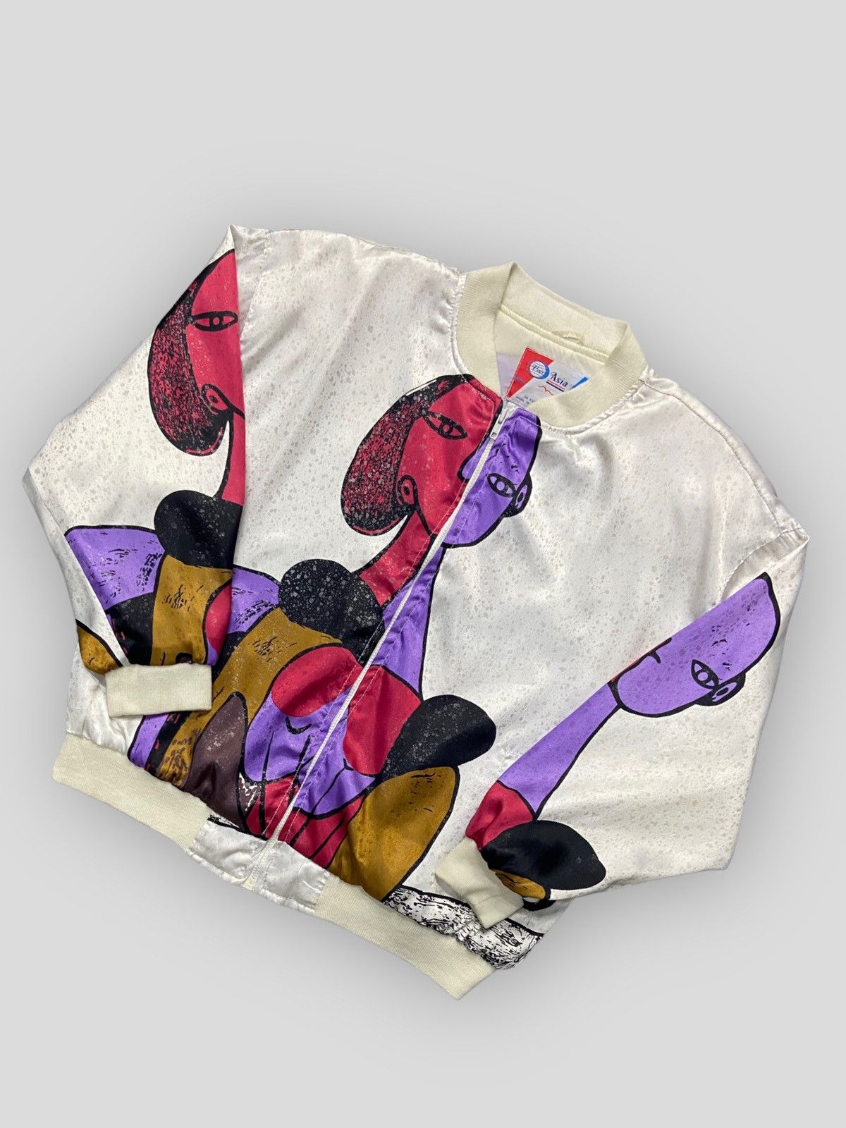 Vintage Vintage 90s Picasso Silk Bomber Blouson Jacket Size US L / EU 52-54 / 3 - 3 Thumbnail