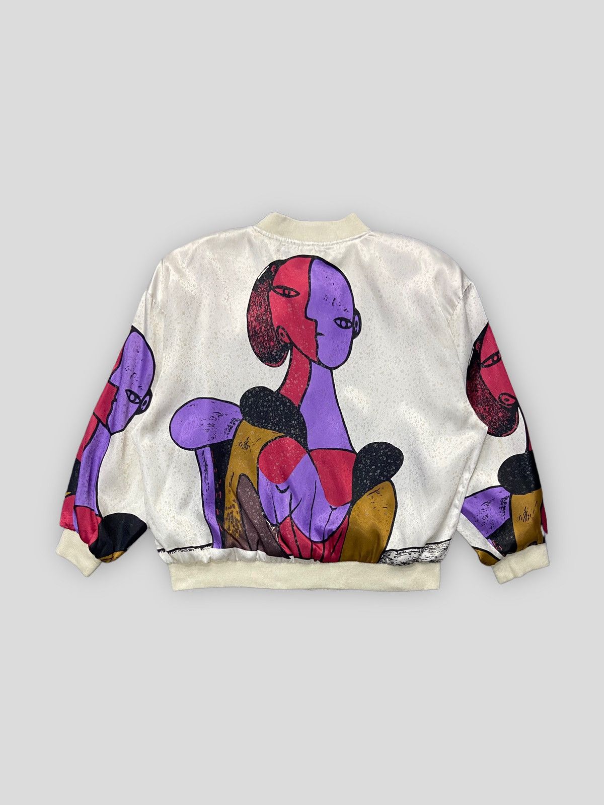Vintage Vintage 90s Picasso Silk Bomber Blouson Jacket Size US L / EU 52-54 / 3 - 9 Thumbnail