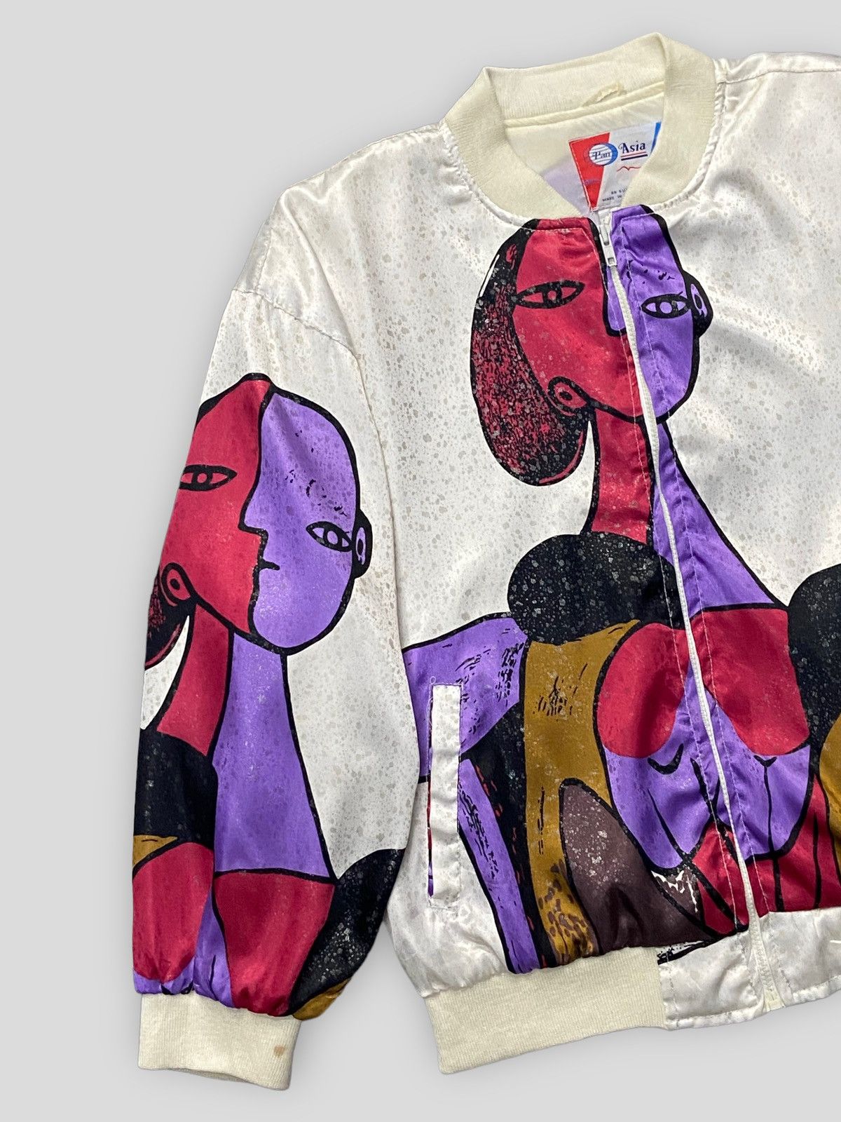 Vintage Vintage 90s Picasso Silk Bomber Blouson Jacket Size US L / EU 52-54 / 3 - 5 Thumbnail