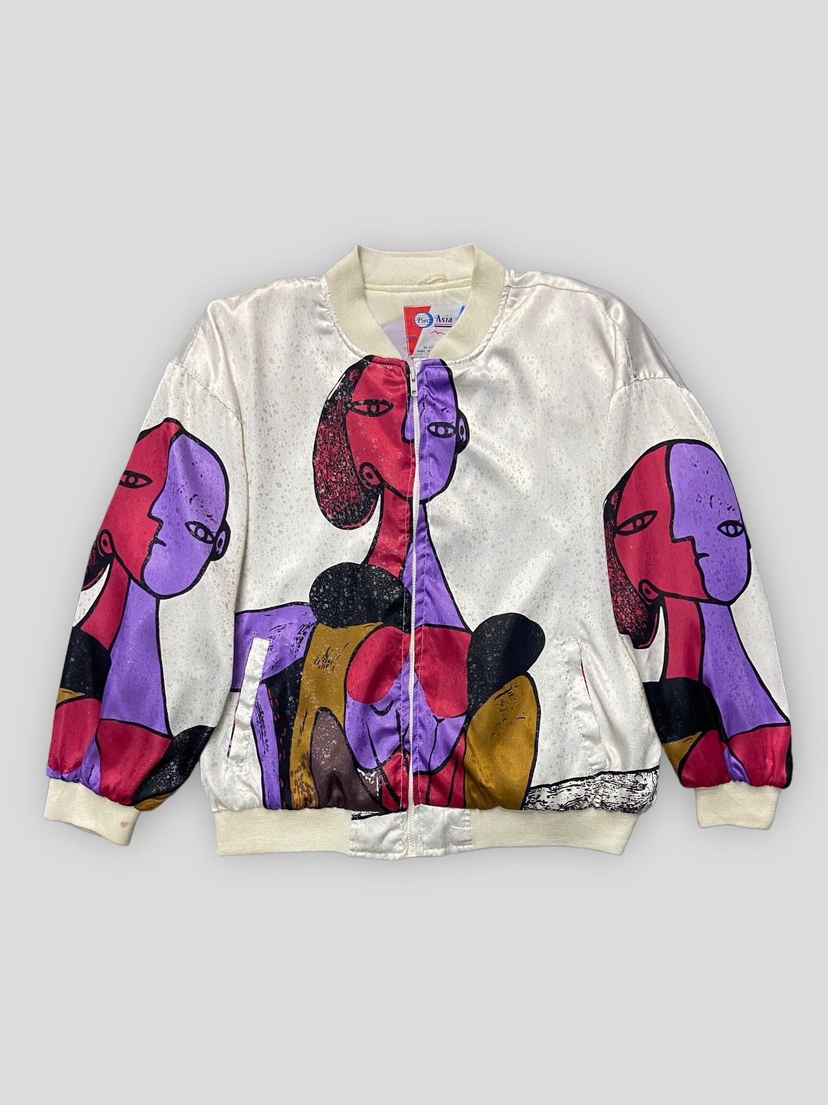 Vintage 90s Picasso Silk Bomber Blouson Jacket
