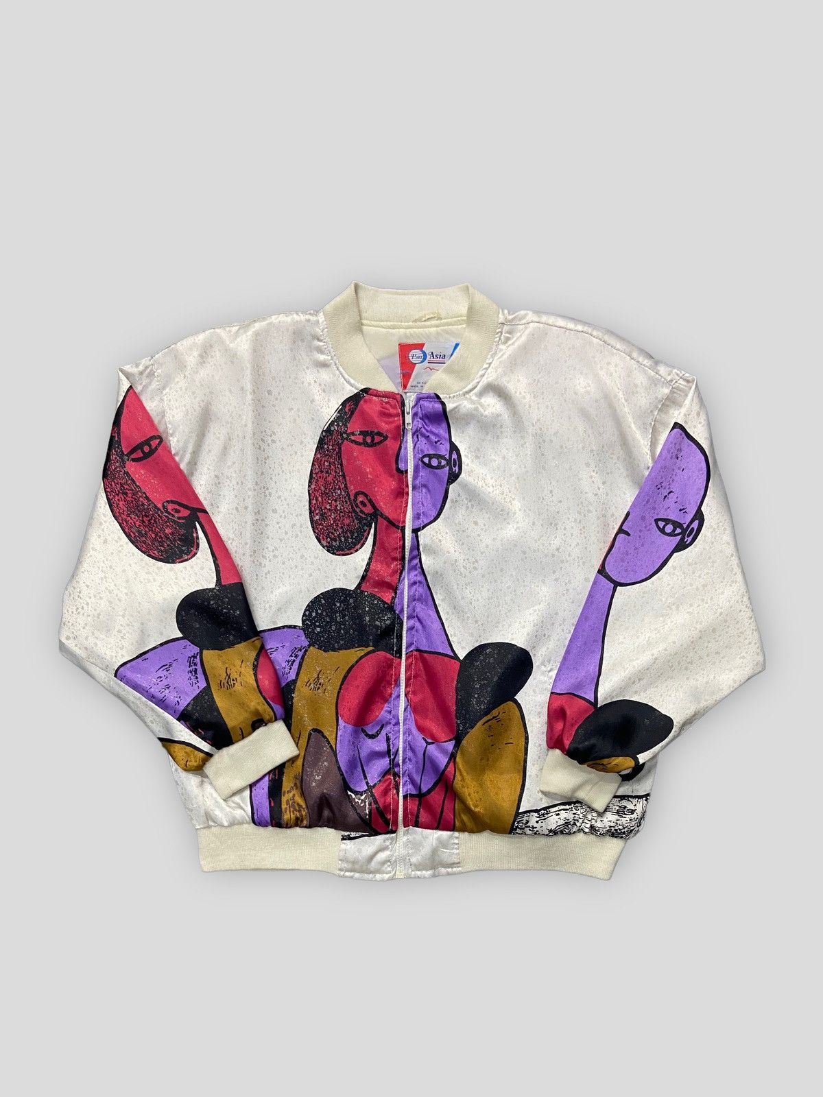 Vintage Vintage 90s Picasso Silk Bomber Blouson Jacket Size US L / EU 52-54 / 3 - 2 Thumbnail