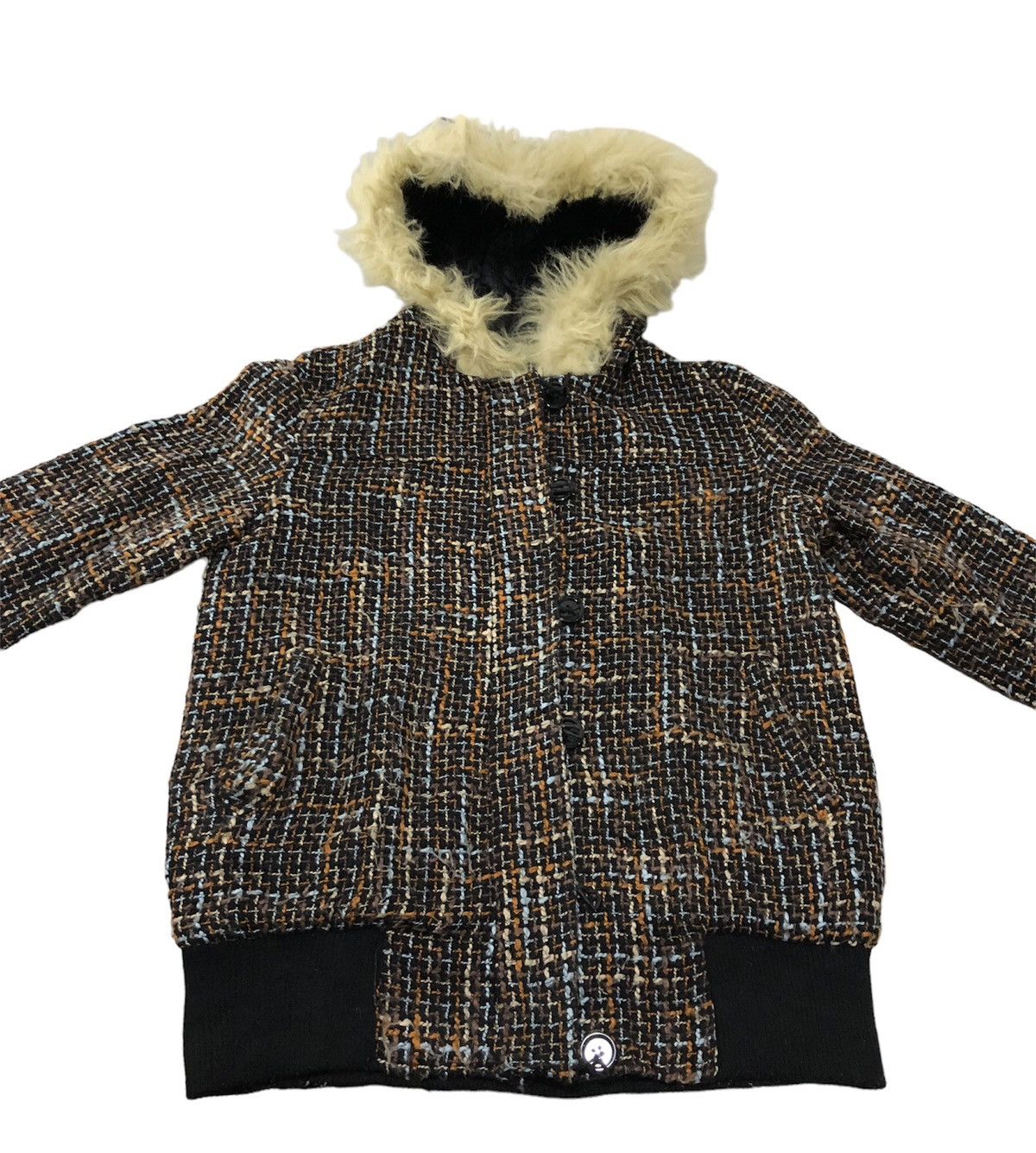 If Six Was Nine × Japanese Brand × Le Grande Bleu (L.G.B.) LGB INSPIRED KNITWEAR FUR RACOON MOHAIR JACKET HOODIE Size L / US 10 / IT 46 - 1 Thumbnail
