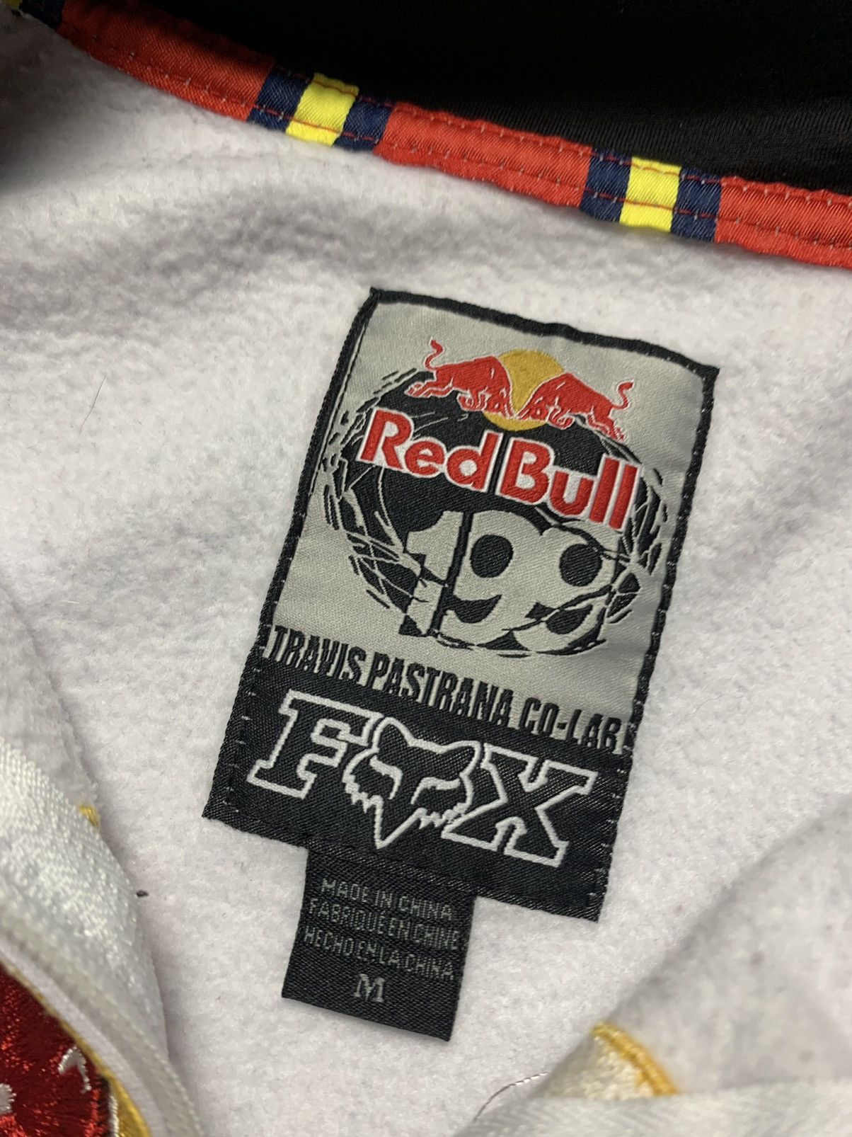 Fox Racing × Red Bull × Vintage Vintage Fox Racing Red Bull 199 hoodie striped size M Size US M / EU 48-50 / 2 - 8 Thumbnail