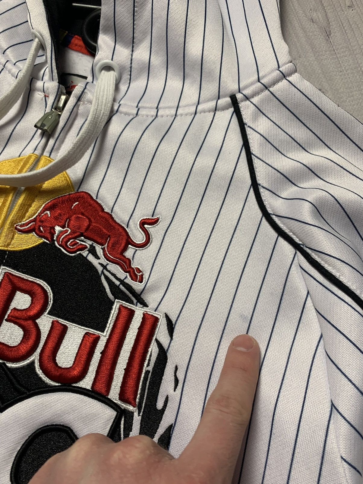 Fox Racing × Red Bull × Vintage Vintage Fox Racing Red Bull 199 hoodie striped size M Size US M / EU 48-50 / 2 - 5 Thumbnail