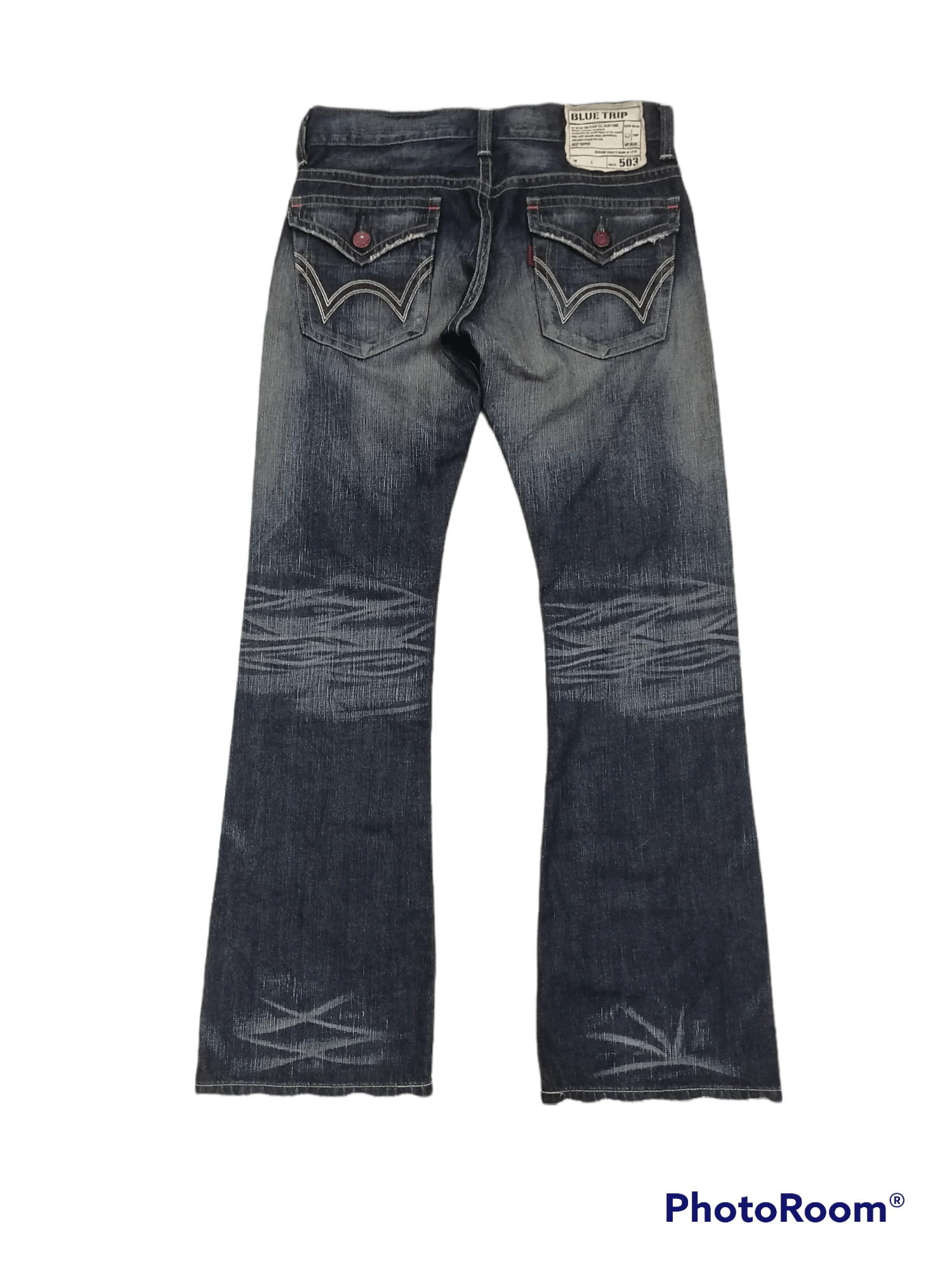 Japanese Brand Hot Item🔥Edwin Indigo Dyed Flare Ripped Distressed Pants⚡⚡⚡ Size US 32 / EU 48 - 5 Thumbnail