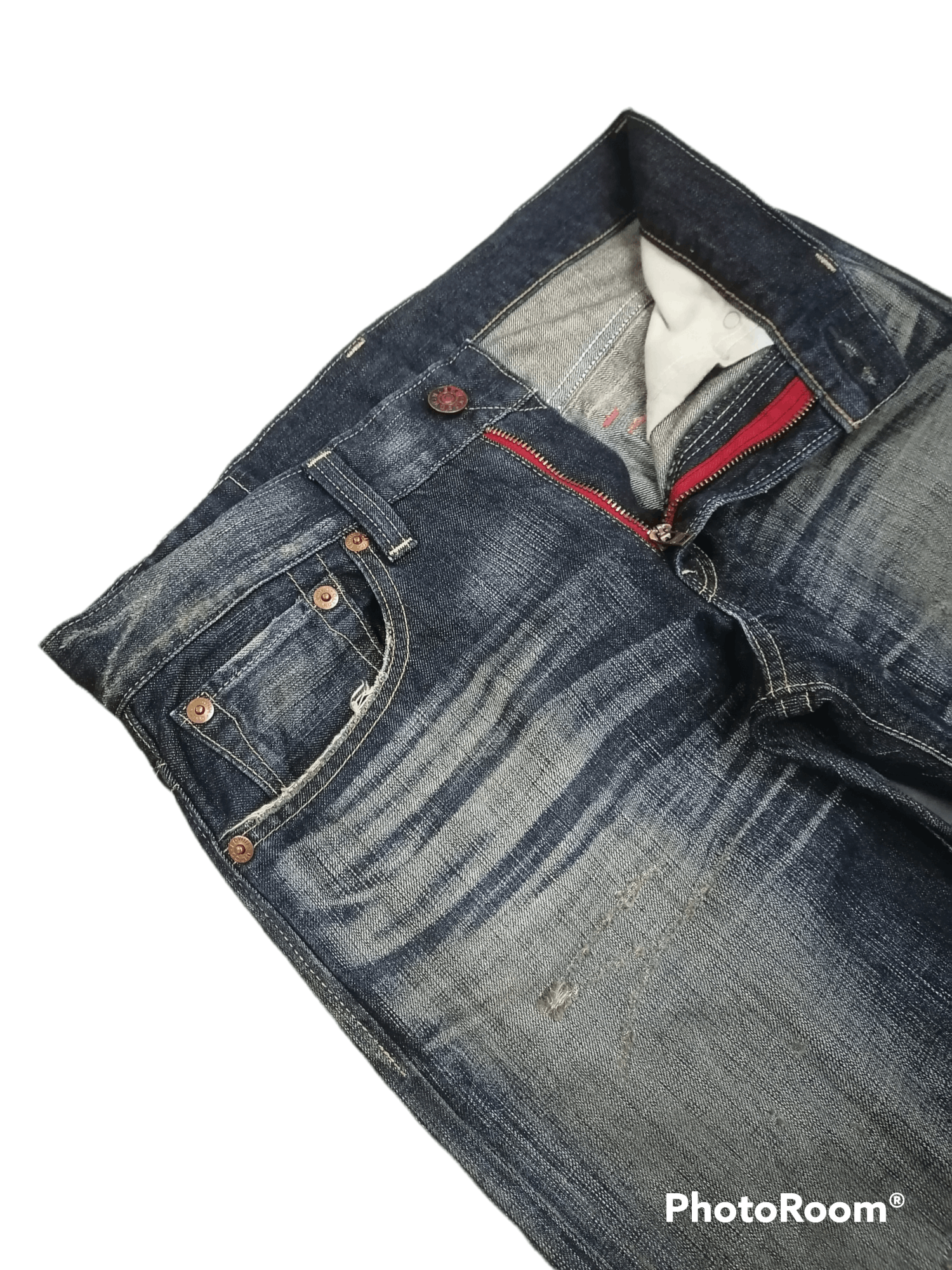 Japanese Brand Hot Item🔥Edwin Indigo Dyed Flare Ripped Distressed Pants⚡⚡⚡ Size US 32 / EU 48 - 4 Thumbnail
