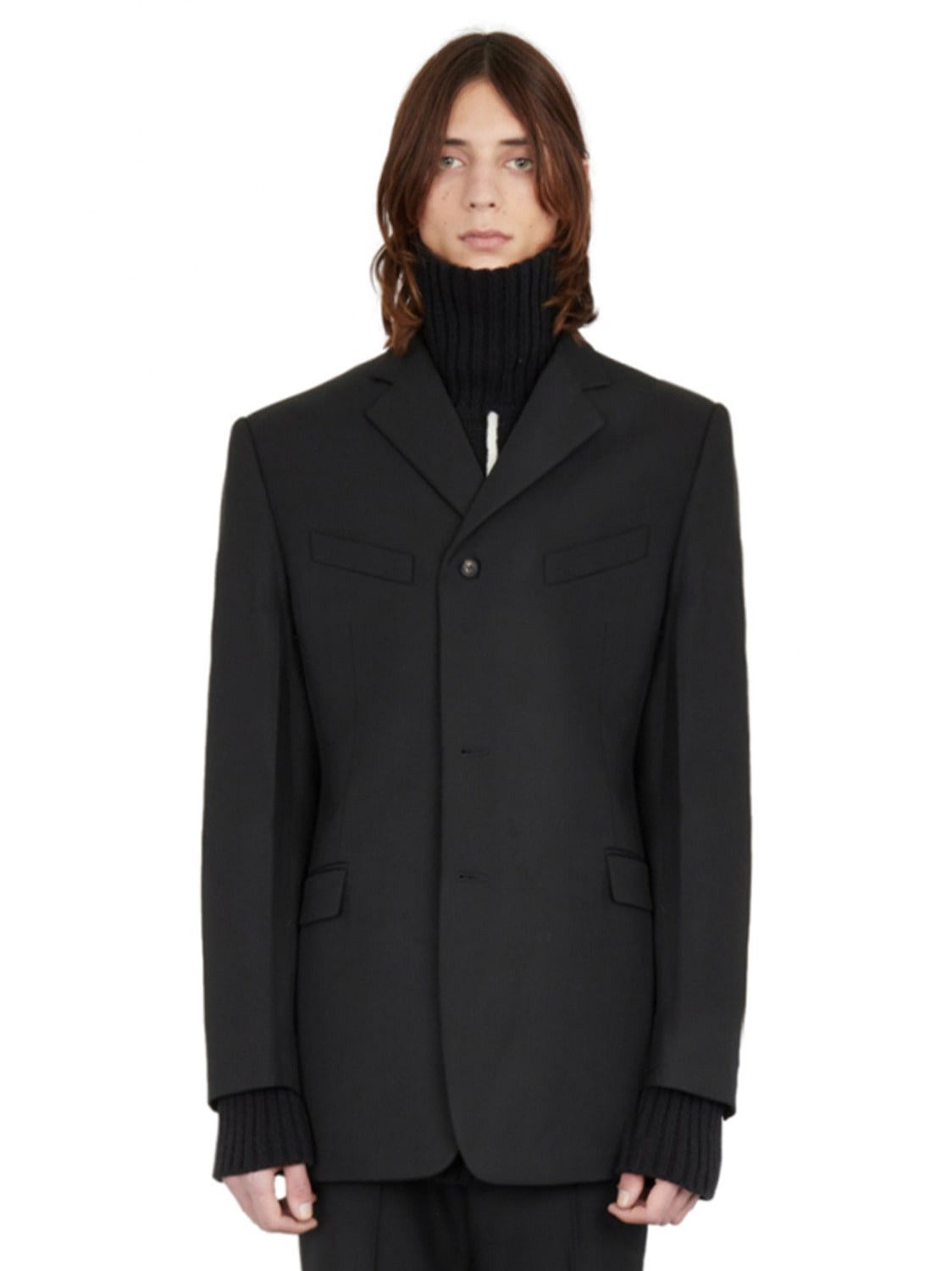 Image of Aw22 Egonlab Adelphite Single Breasted Jacket 46 in Black, Men's (Size Small)