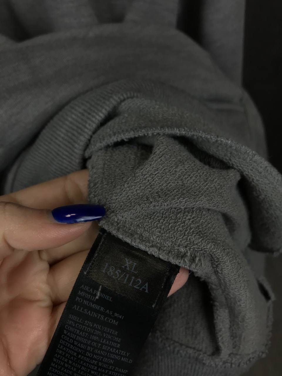 Allsaints Allsaints luxury streetwear gray zip sweatshirt Size US XL / EU 56 / 4 - 4 Thumbnail