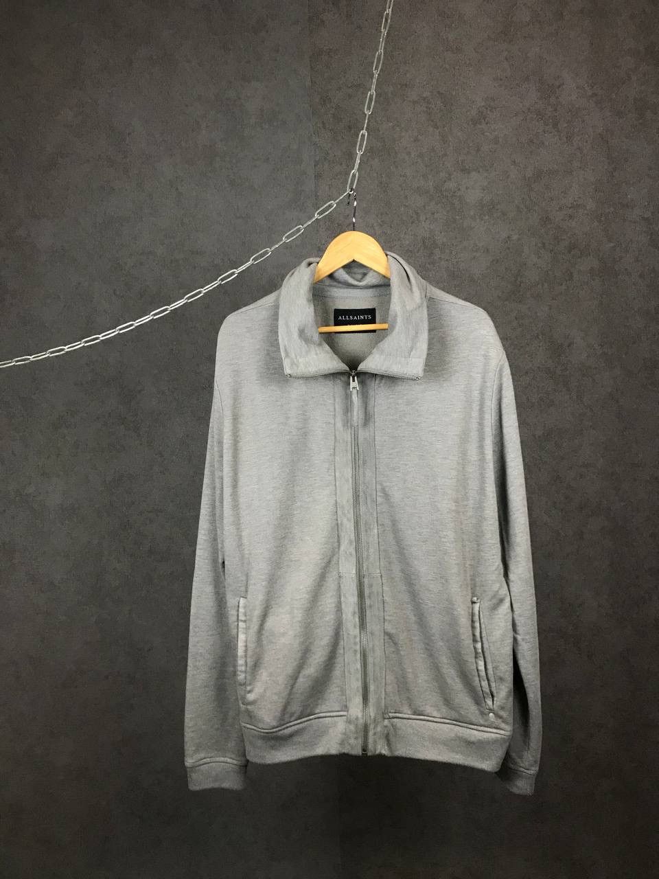 Allsaints Allsaints luxury streetwear gray zip sweatshirt Size US XL / EU 56 / 4 - 1 Thumbnail