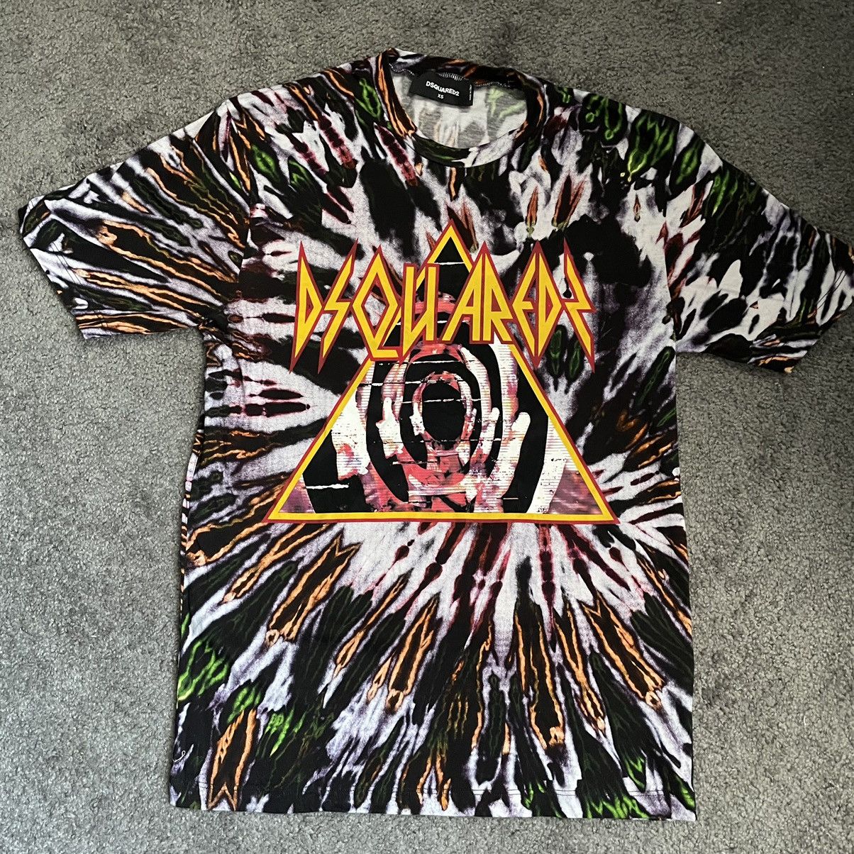Def Leppard × Dsquared2 Dsquared2 Tie Dye printed tshirt in XS Size US XS / EU 42 / 0 - 1 Thumbnail