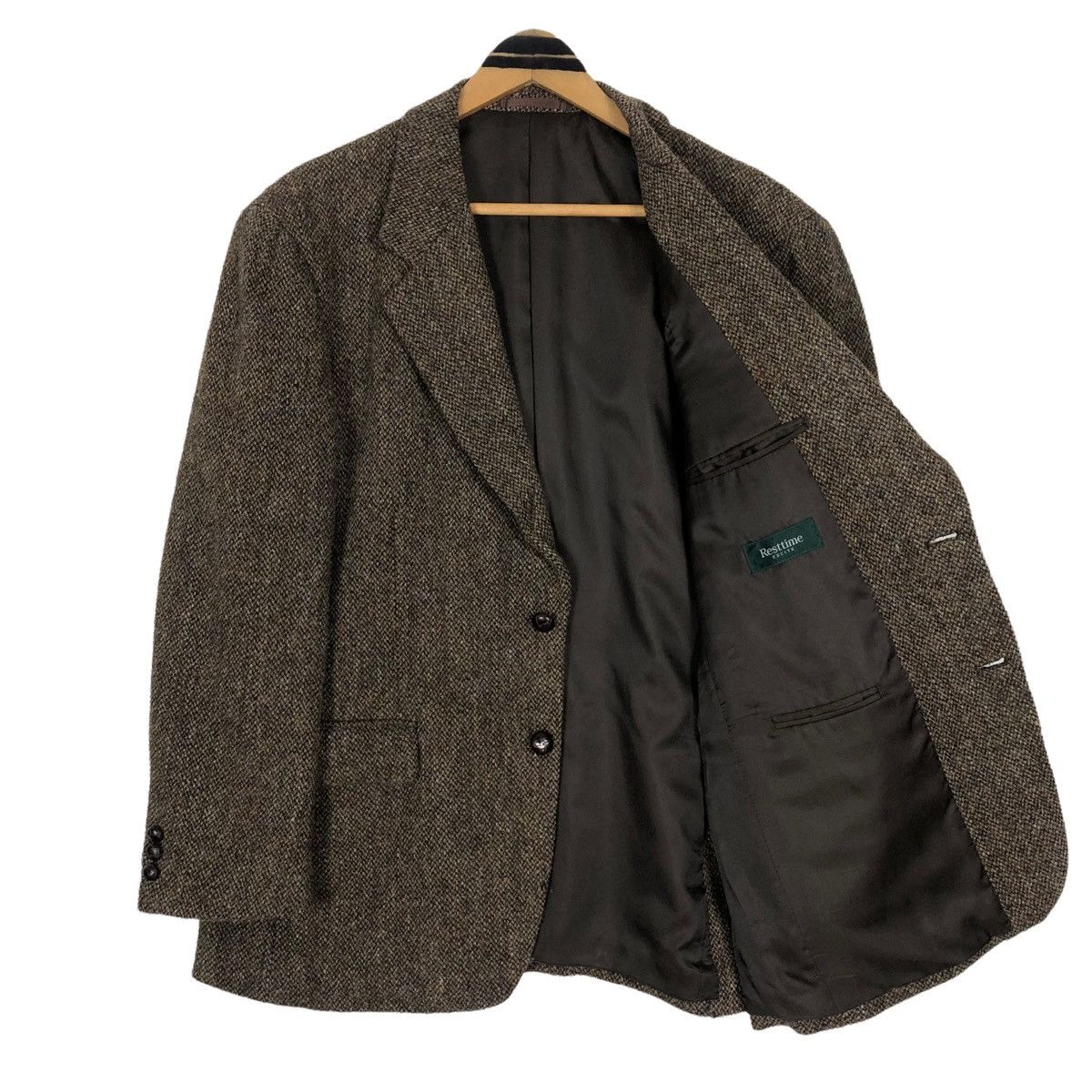 Harris Tweed Vintage 90s Harris Tweed x Resttime Excite Tweed Coat Size 38R - 7 Thumbnail