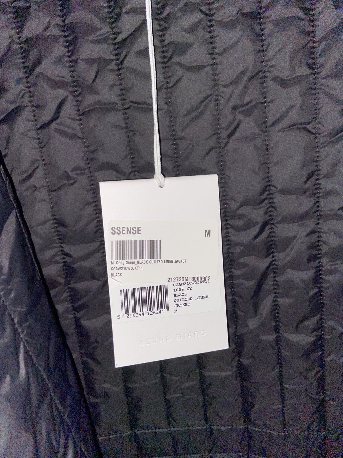 Craig Green Quilted Liner Jacket insulated technical satin M