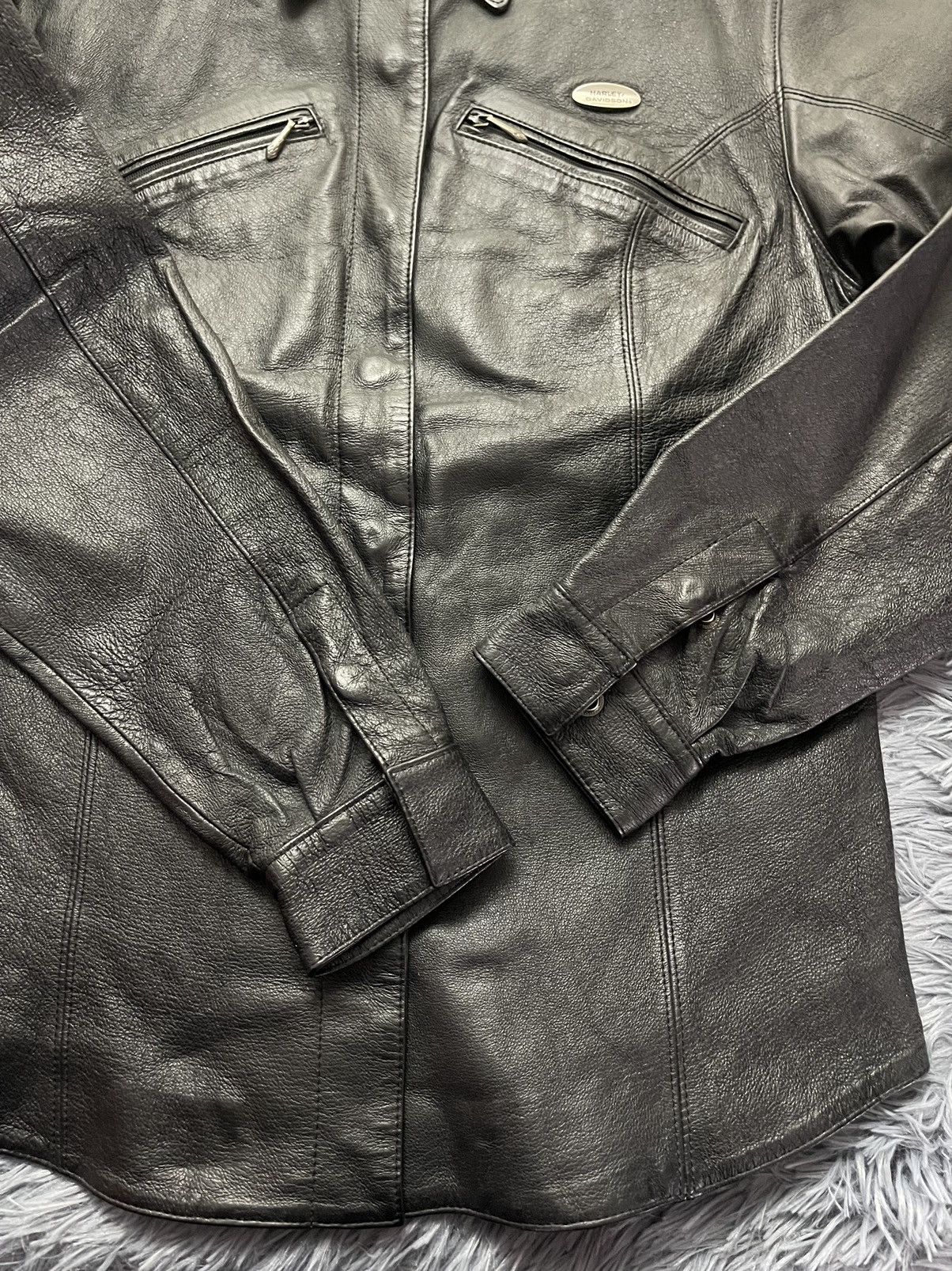 Harley Davidson × Vintage Harley Davidson vintage Y2K racing leather biker jacket Size US M / EU 48-50 / 2 - 2 Thumbnail