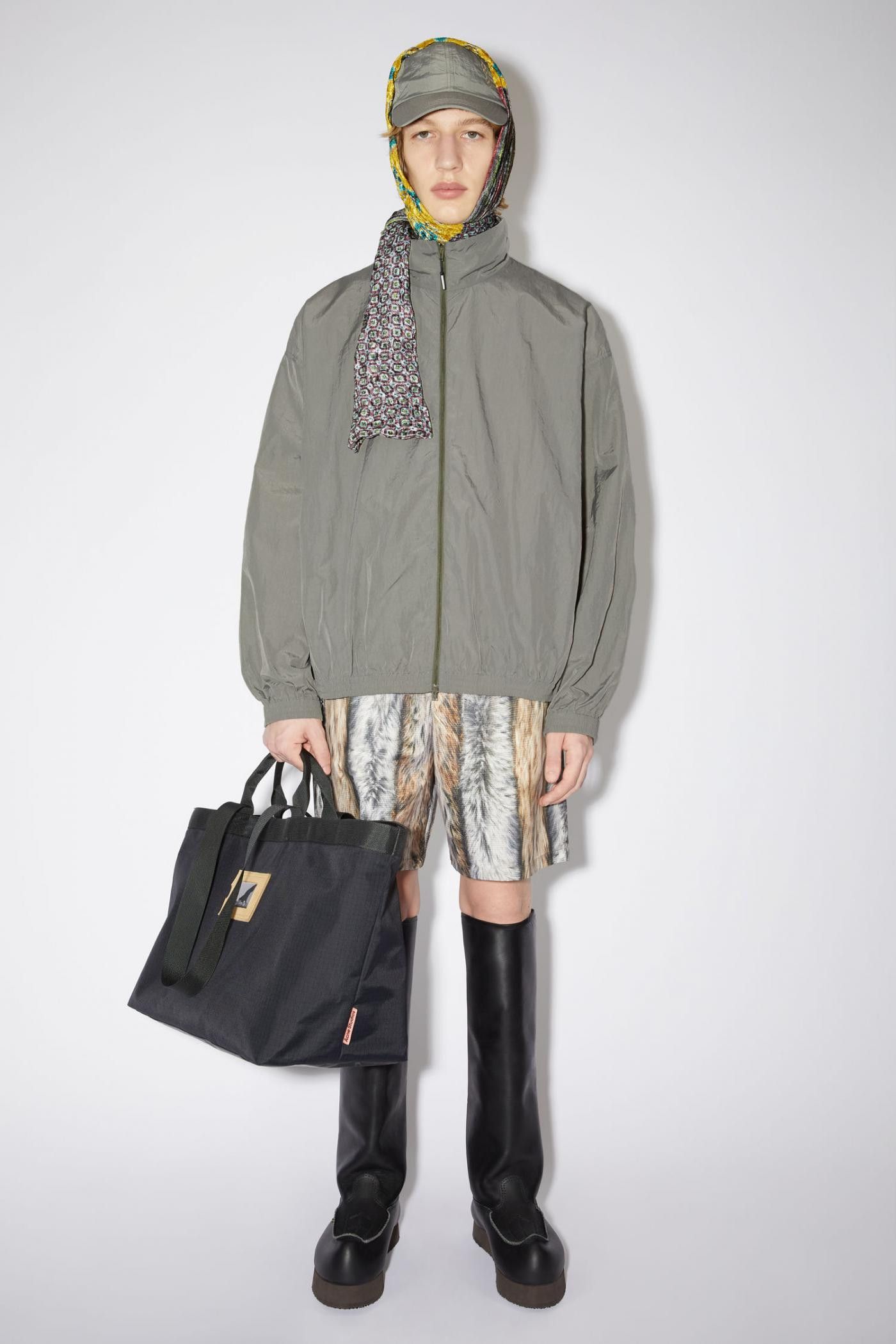 image of Aw22 Acne Studios Zippered Jacket 54 in Grey, Men's (Size Large)