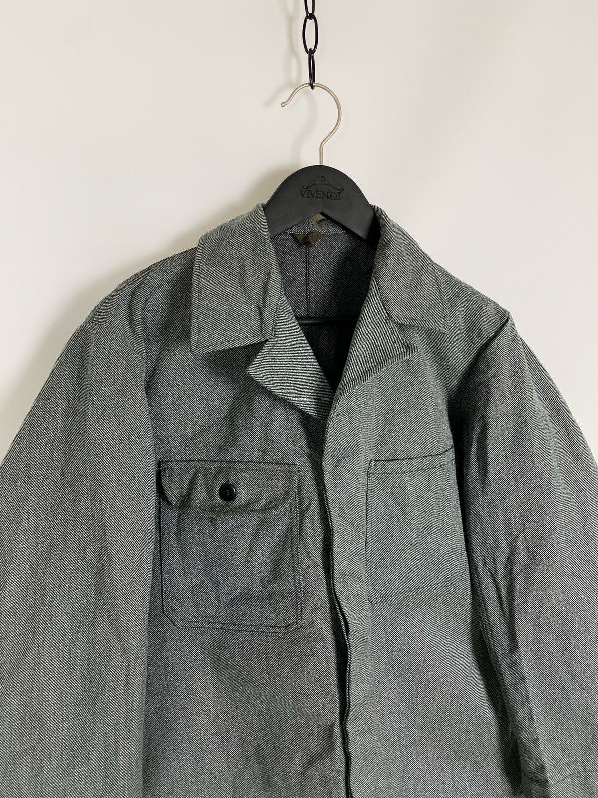 Le Laboureur 70s Vintage Swiss Salt and Pepper Chest Pocket Work Jacket Size US M / EU 48-50 / 2 - 6 Thumbnail