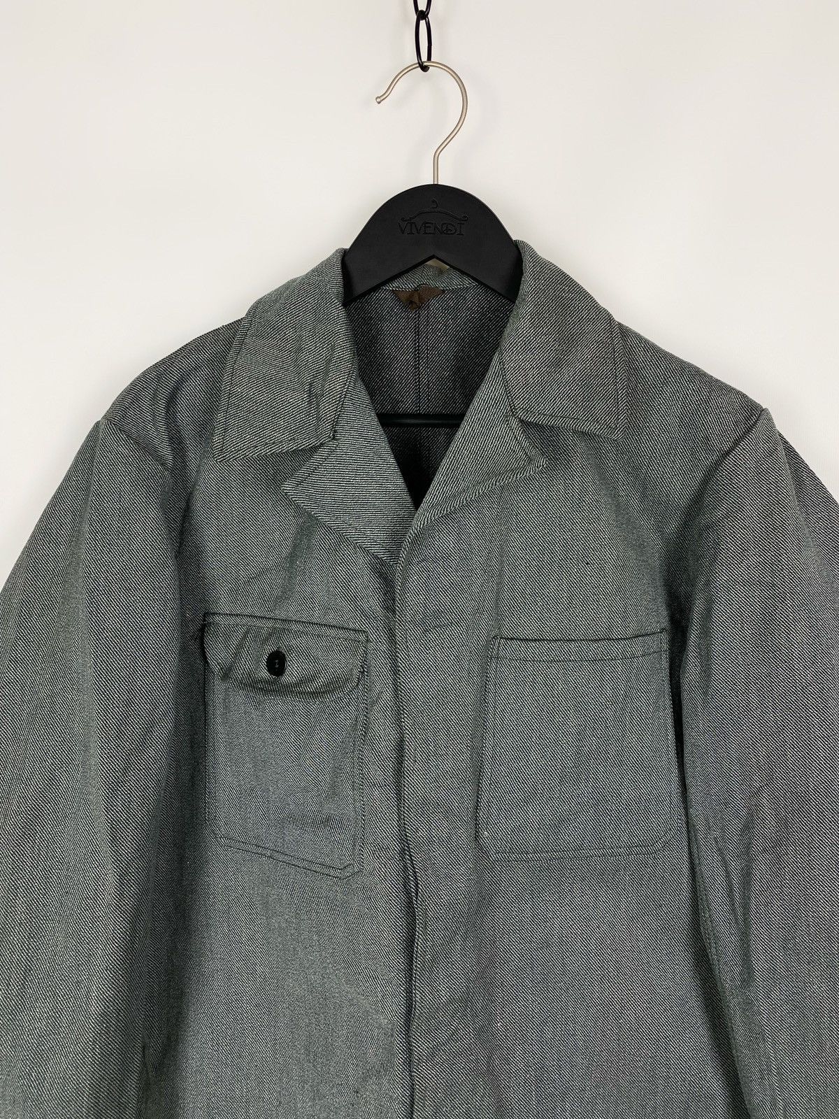 Le Laboureur 70s Vintage Swiss Salt and Pepper Chest Pocket Work Jacket Size US M / EU 48-50 / 2 - 5 Thumbnail