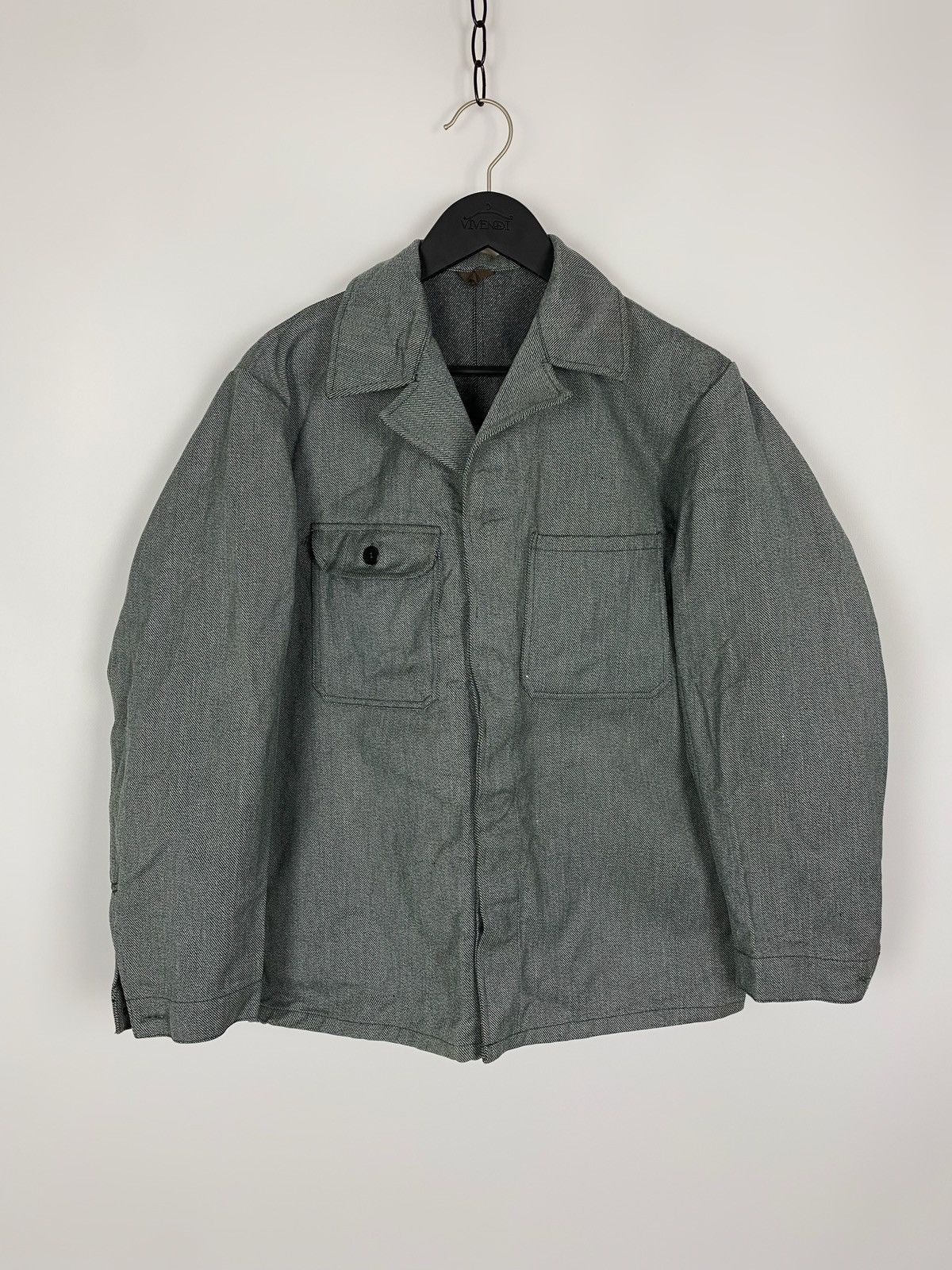 Le Laboureur 70s Vintage Swiss Salt and Pepper Chest Pocket Work Jacket Size US M / EU 48-50 / 2 - 4 Thumbnail