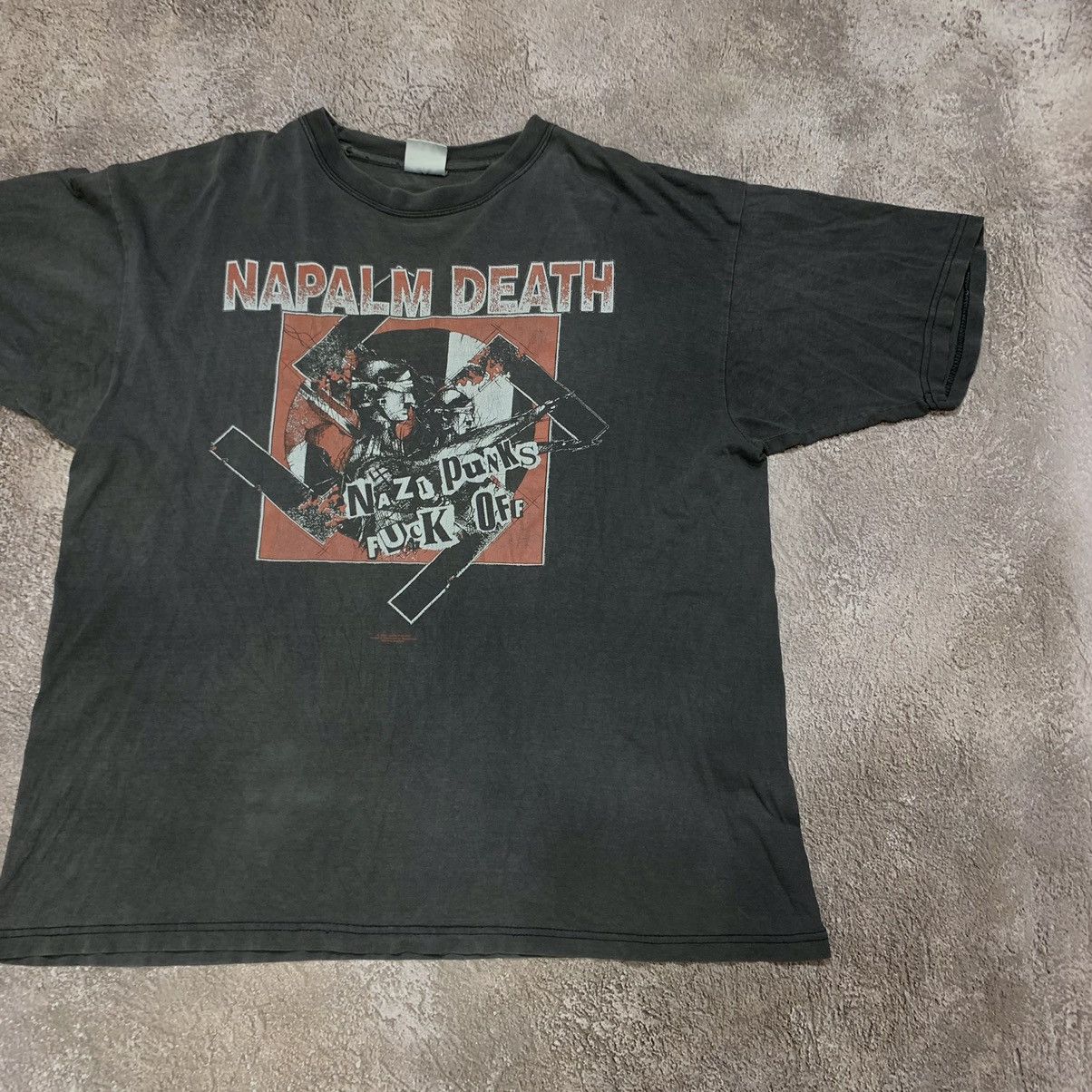 Band Tees vintage napalm death nazi punks f#ck off faded tee grail 90s Size US XL / EU 56 / 4 - 7 Thumbnail