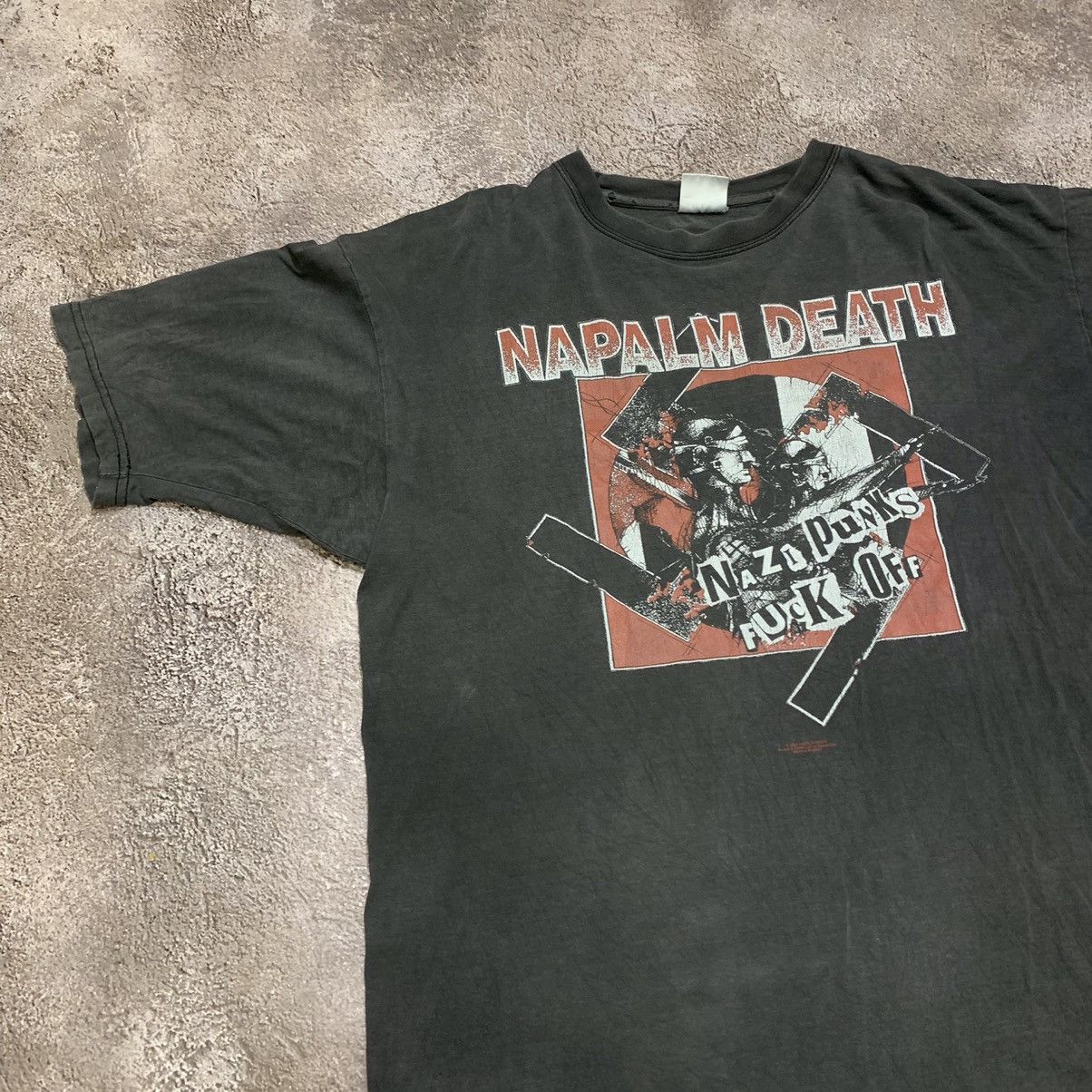 Band Tees vintage napalm death nazi punks f#ck off faded tee grail 90s Size US XL / EU 56 / 4 - 8 Thumbnail