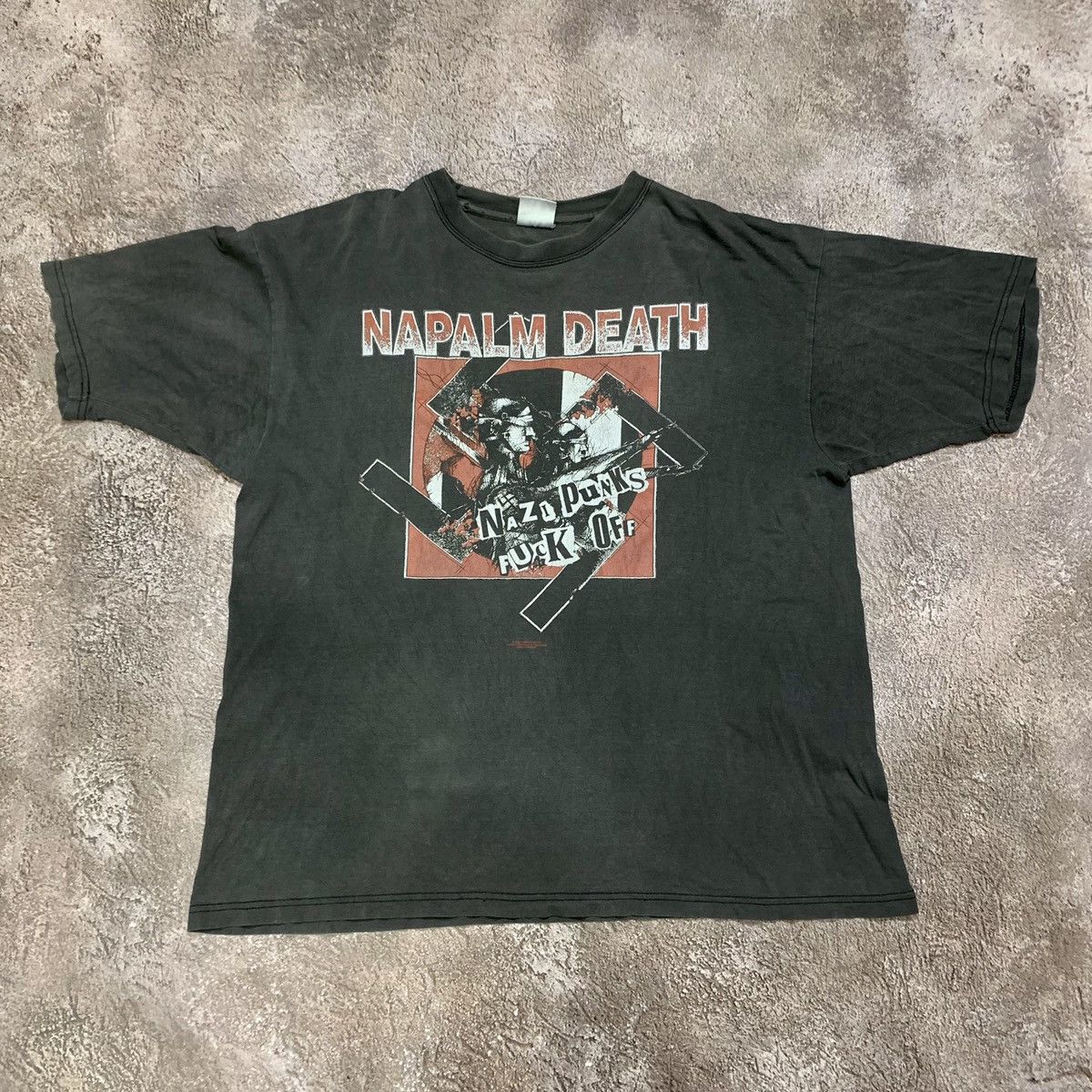 Band Tees vintage napalm death nazi punks f#ck off faded tee grail 90s Size US XL / EU 56 / 4 - 6 Thumbnail