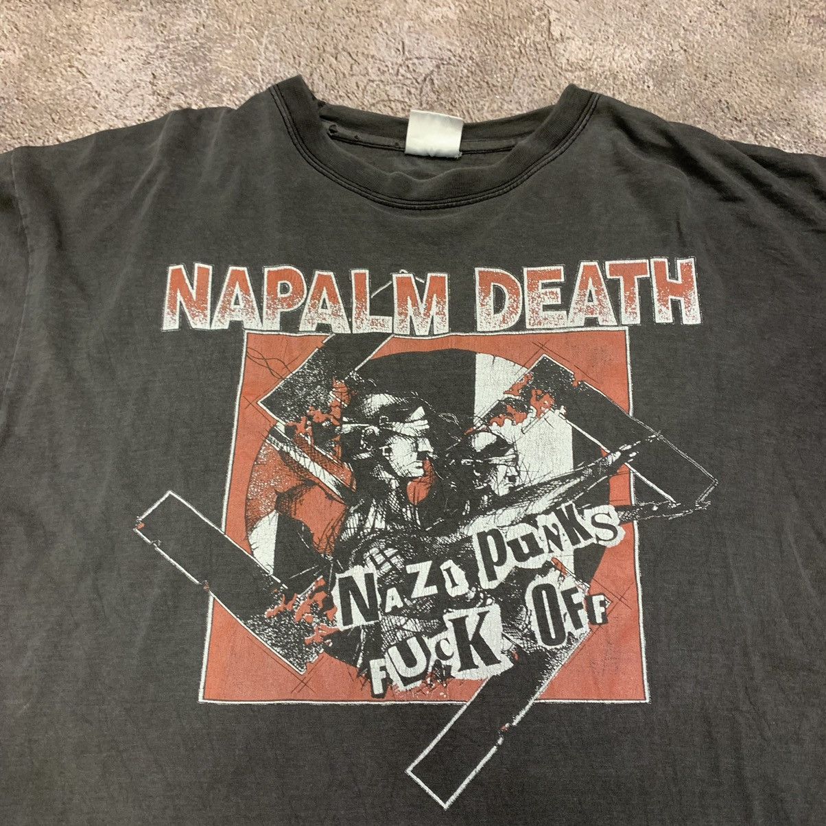 Band Tees vintage napalm death nazi punks f#ck off faded tee grail 90s Size US XL / EU 56 / 4 - 9 Thumbnail