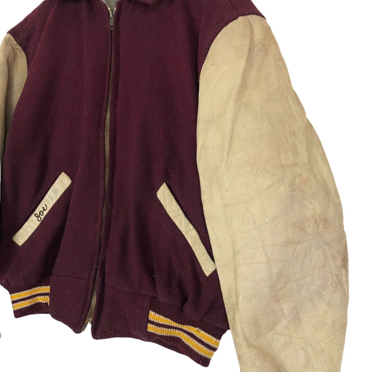 Leather Vintage 50s Loyola Academy Wool Leather Varsity Jacket Size US L / EU 52-54 / 3 - 23 Thumbnail