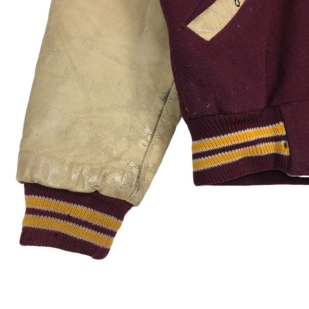 Leather Vintage 50s Loyola Academy Wool Leather Varsity Jacket Size US L / EU 52-54 / 3 - 22 Thumbnail