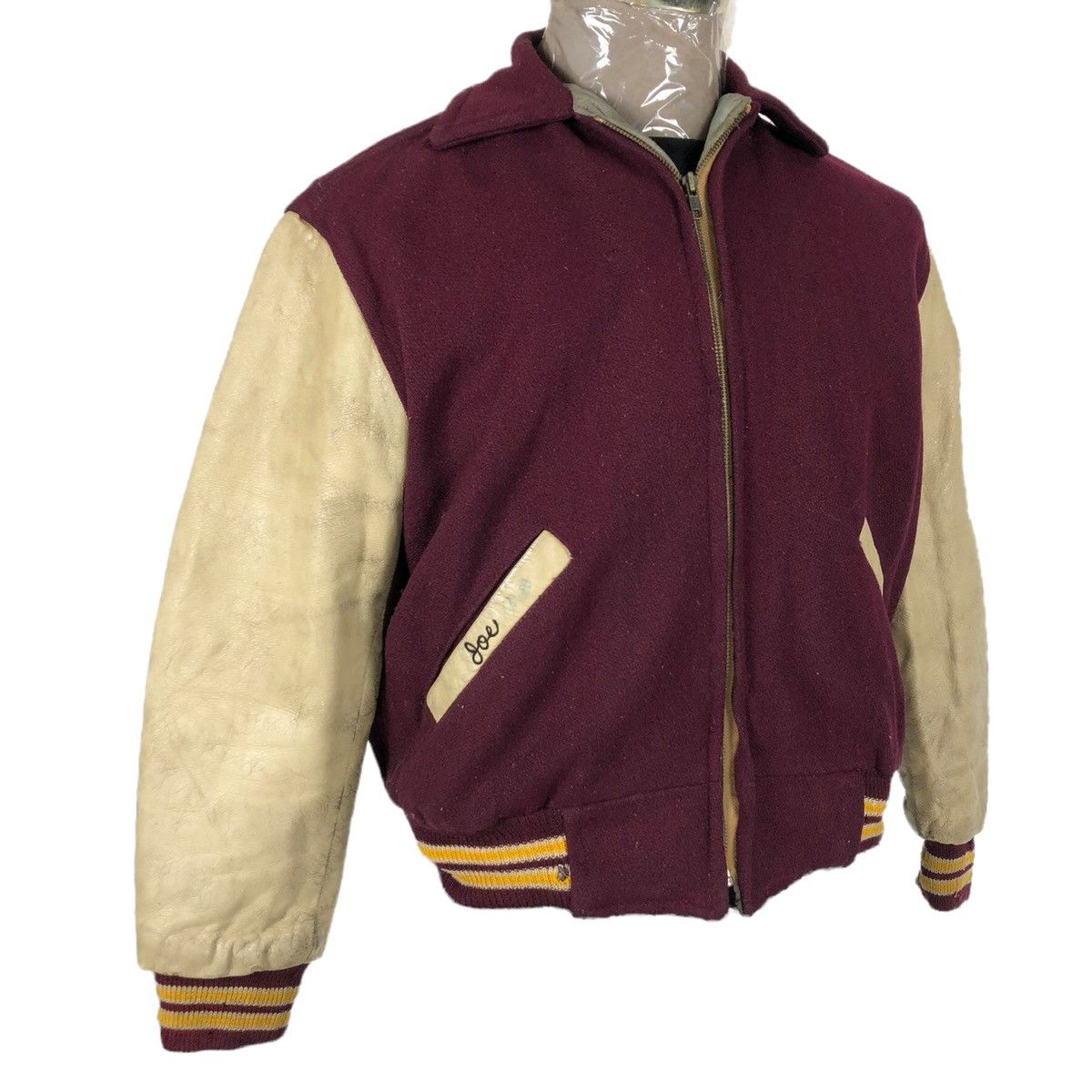 Leather Vintage 50s Loyola Academy Wool Leather Varsity Jacket Size US L / EU 52-54 / 3 - 6 Thumbnail