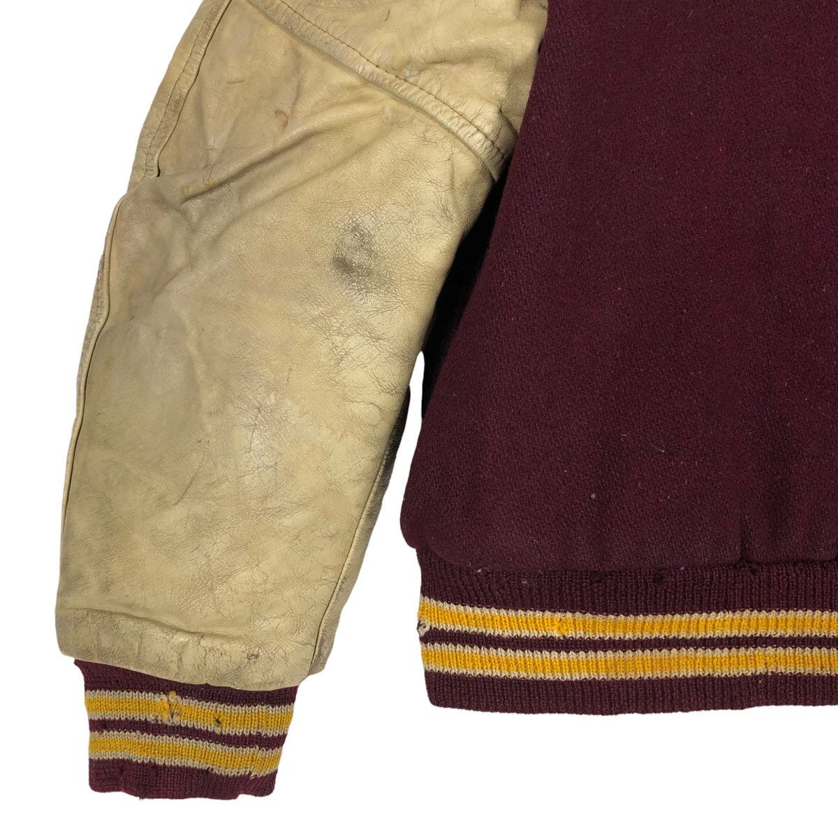 Leather Vintage 50s Loyola Academy Wool Leather Varsity Jacket Size US L / EU 52-54 / 3 - 24 Thumbnail