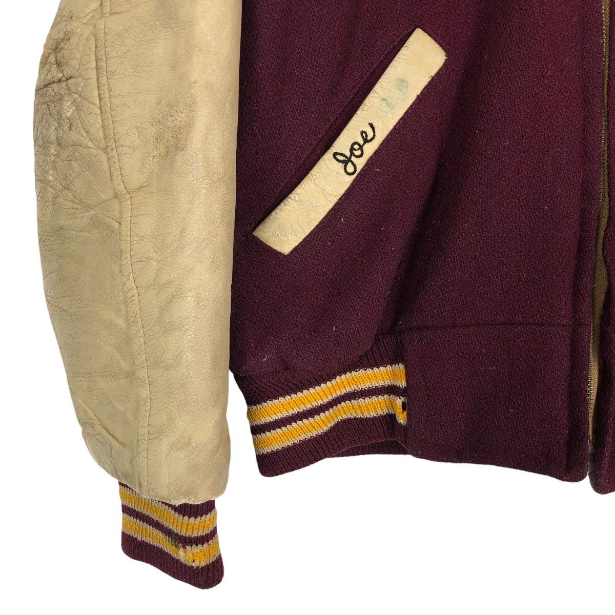 Leather Vintage 50s Loyola Academy Wool Leather Varsity Jacket Size US L / EU 52-54 / 3 - 13 Thumbnail