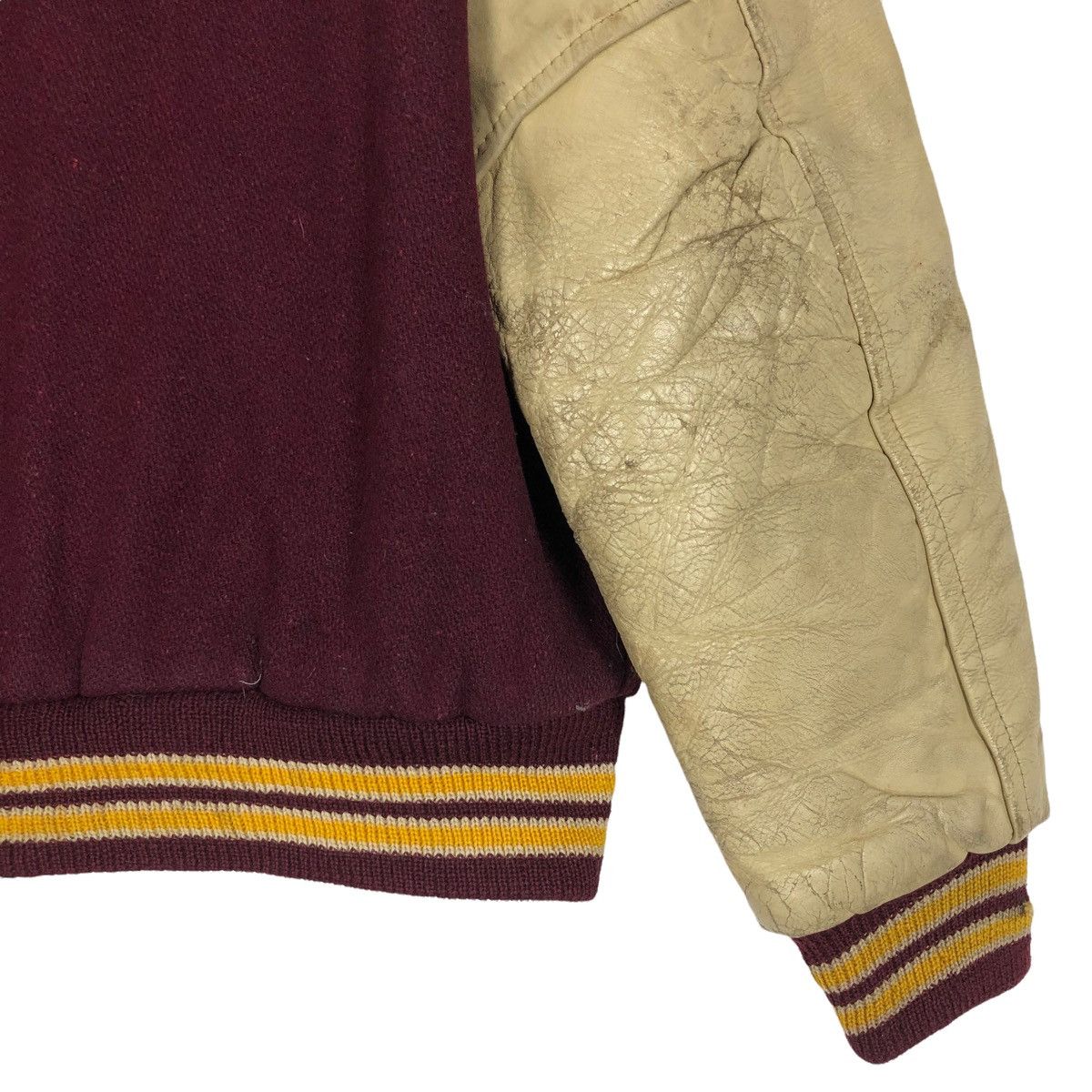 Leather Vintage 50s Loyola Academy Wool Leather Varsity Jacket Size US L / EU 52-54 / 3 - 21 Thumbnail